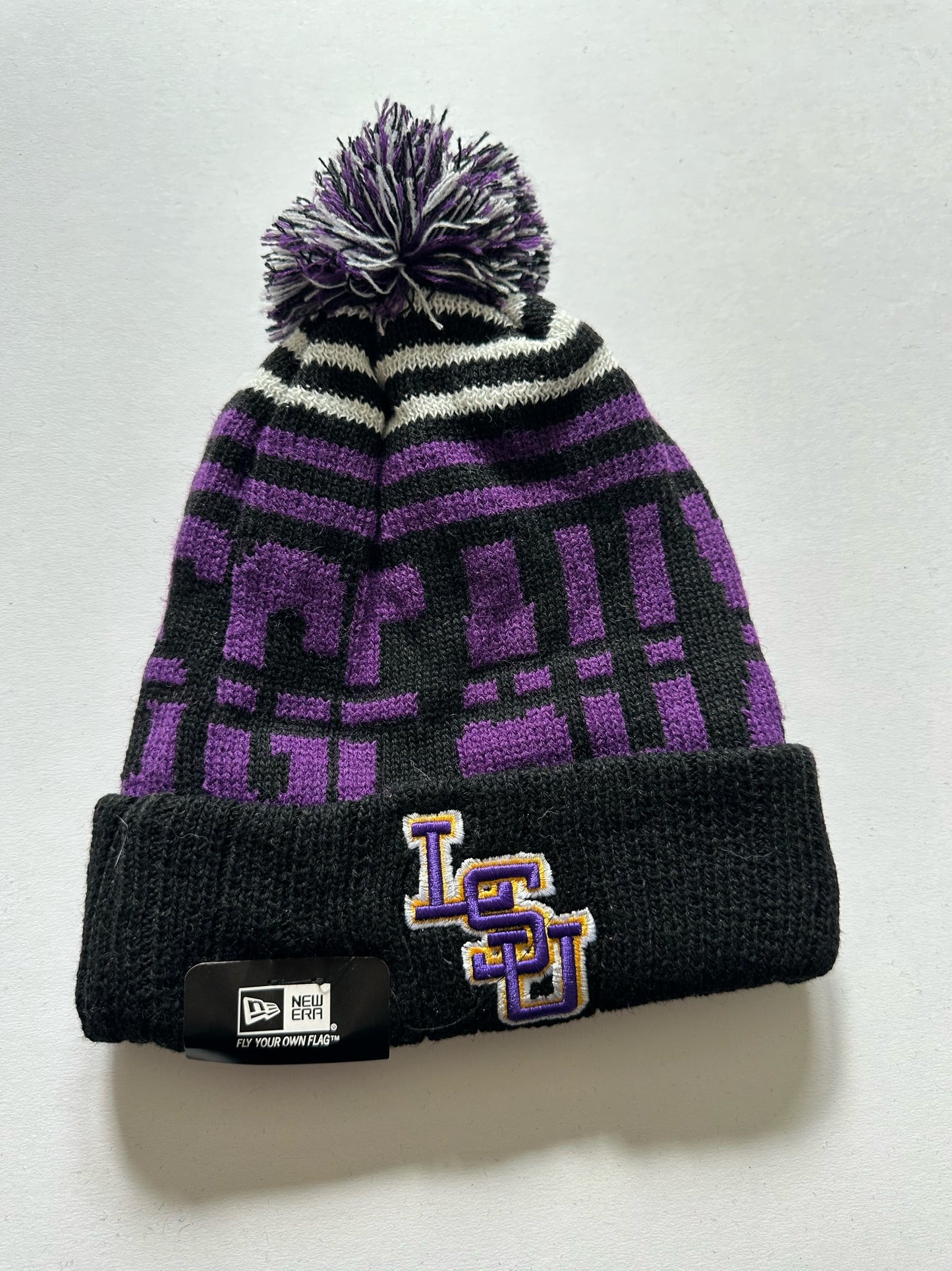 LSU Louisiana State University NCAA Bobble Beanie Multi Colour Tags on
