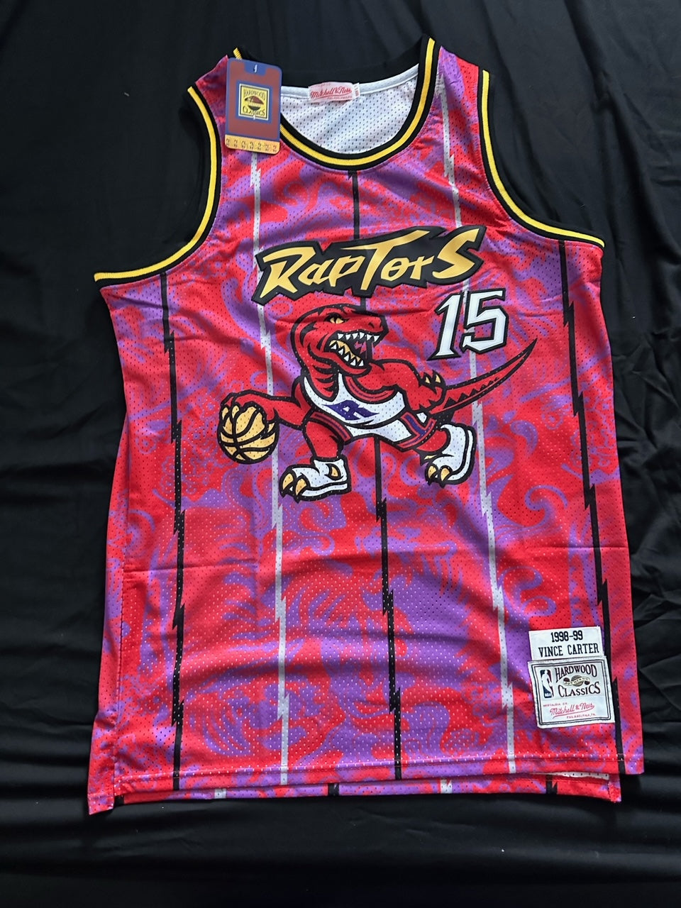 Retro Hardwood Classics Toronto Raptors Carter Basketball Vest Large