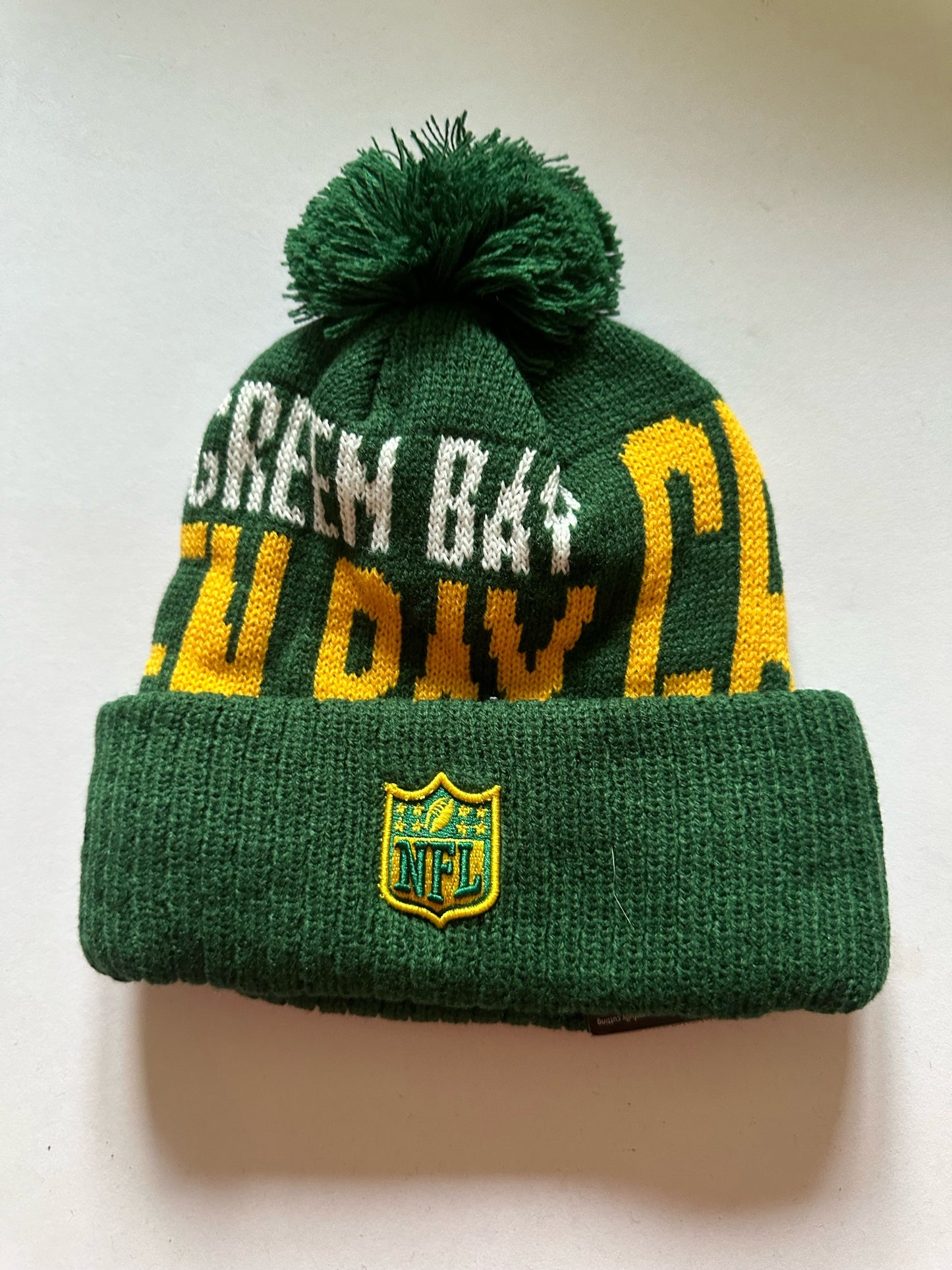 Green Bay Packers NFL Bobble Beanie Multi Colour With Tags on