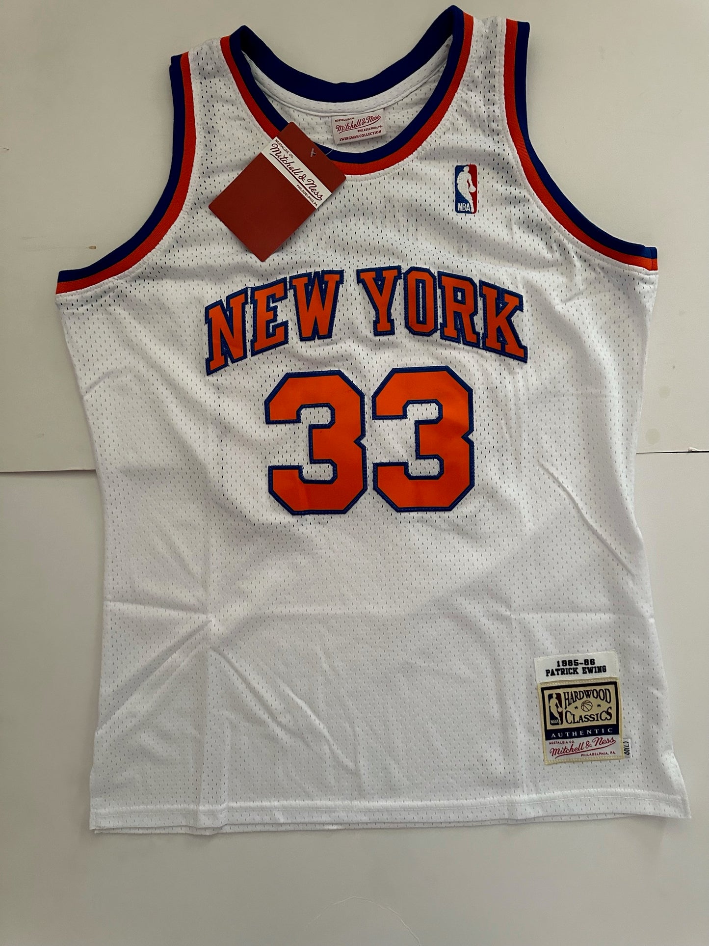 New York Knicks NBA Hardwood Classics Ewing Basketball Vest Large 33 White