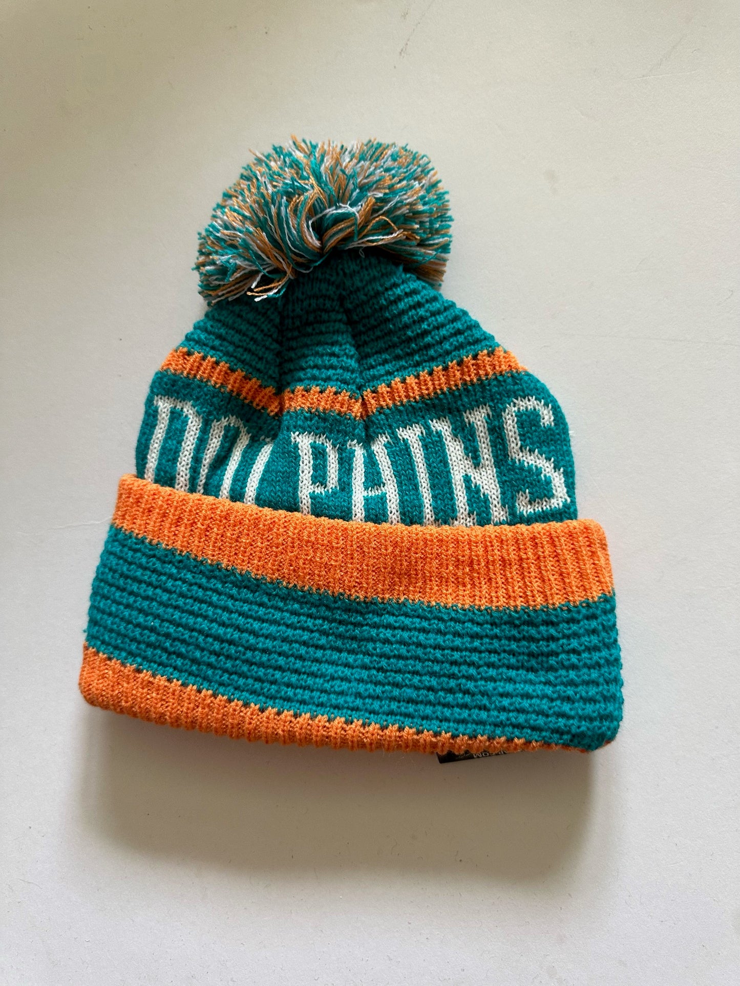 Miami Dolphins NFL Bobble Beanie Multi Colour With Tags on