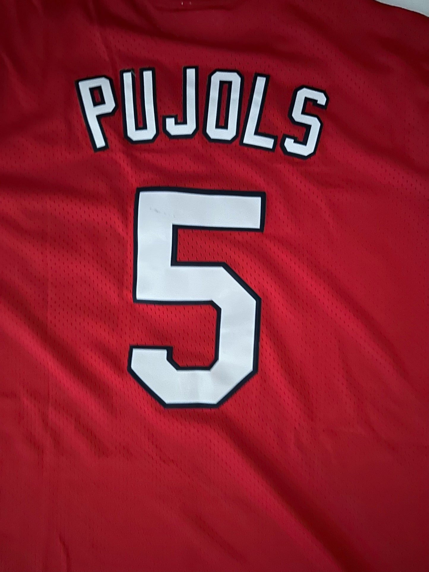 St Louis Cardinals MLB Baseball Shirt Large Pujols 5 Red