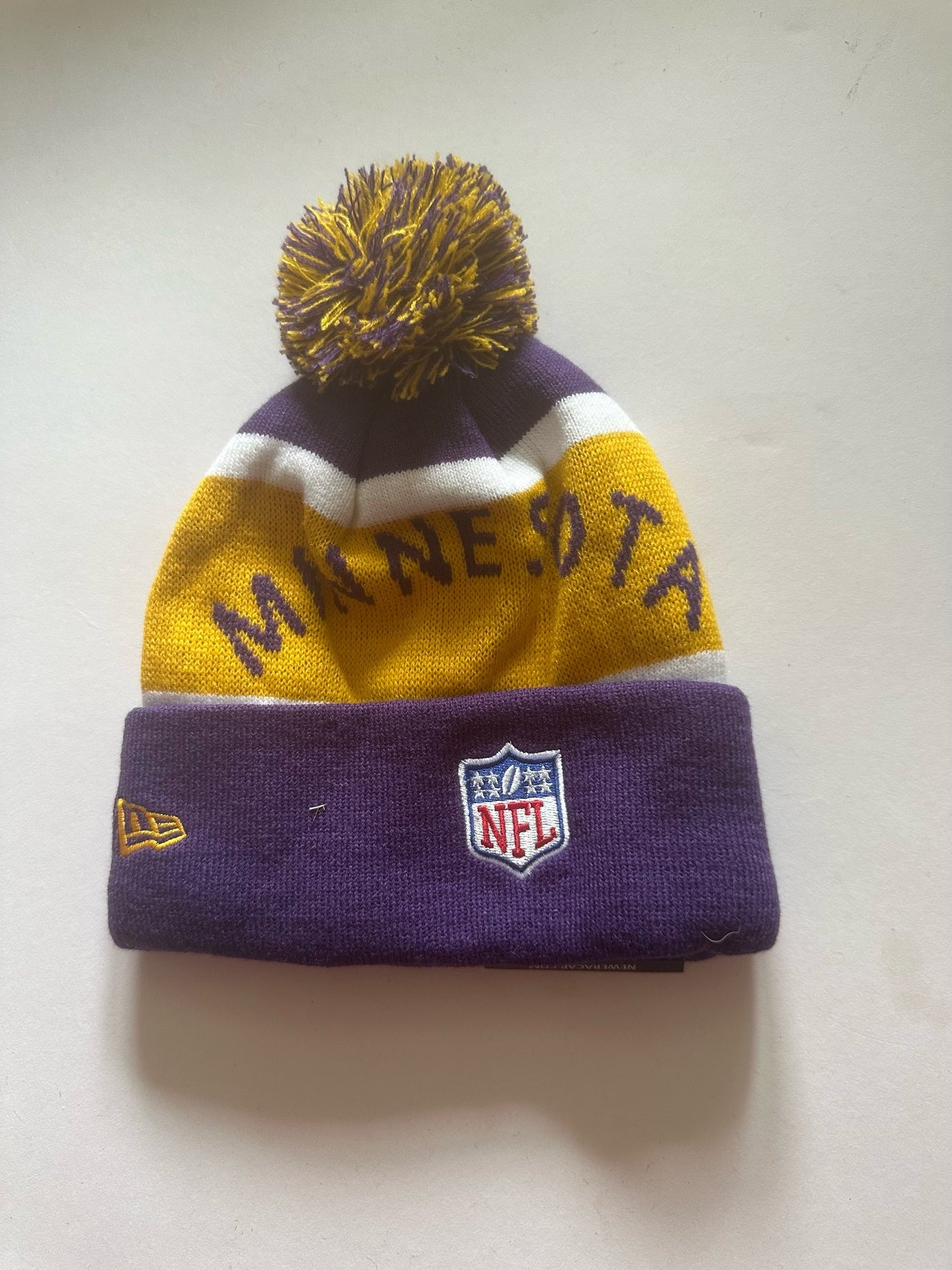 Minnesota Vikings NFL Bobble Beanie Multi Colour With Tags on