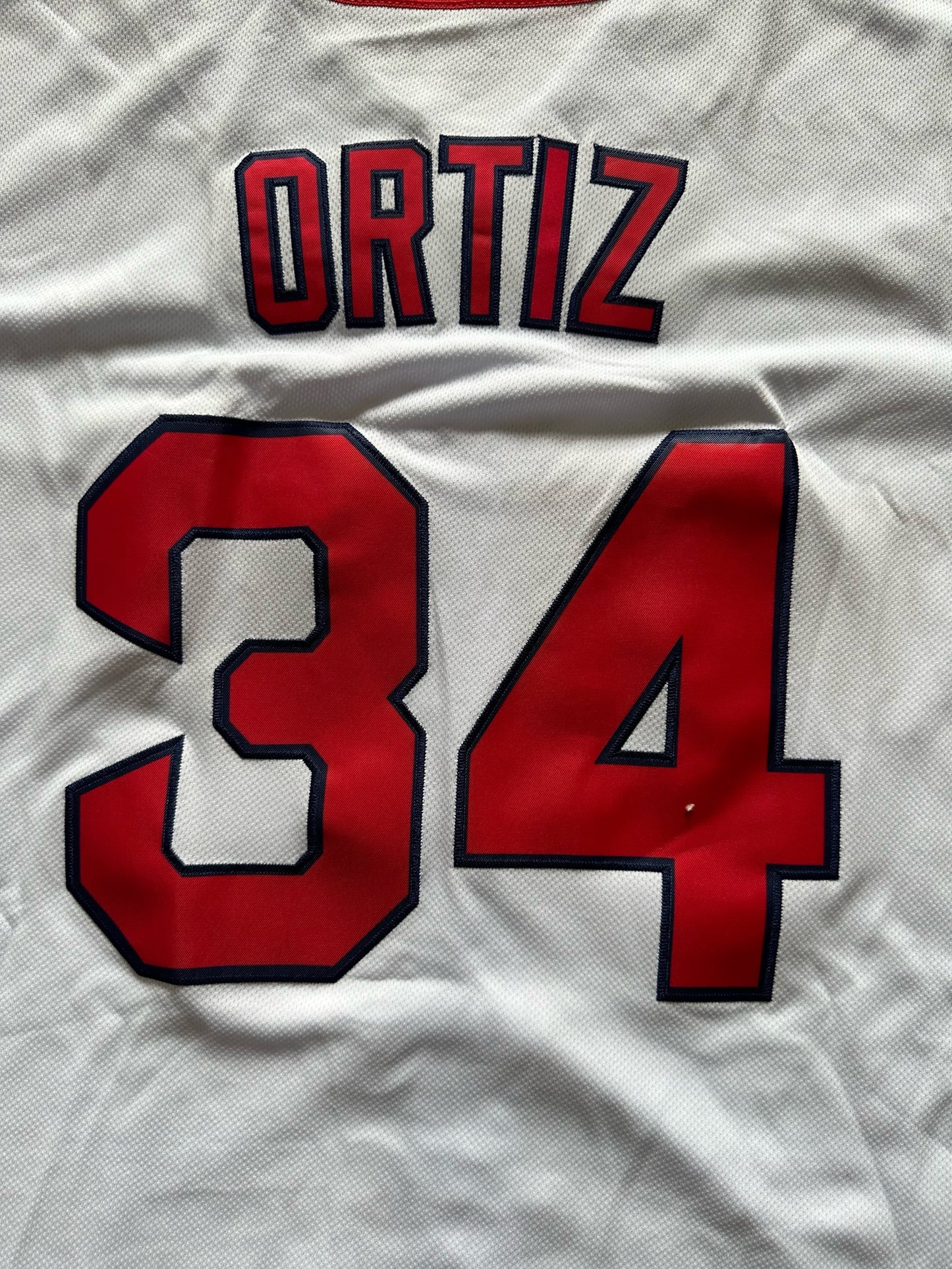 Boston Red Sox MLB Baseball Shirt Large Ortiz 34 White