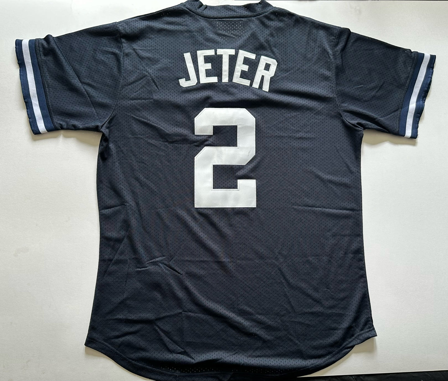 New York Yankees MLB Baseball Shirt Large 2 Jeter Blue