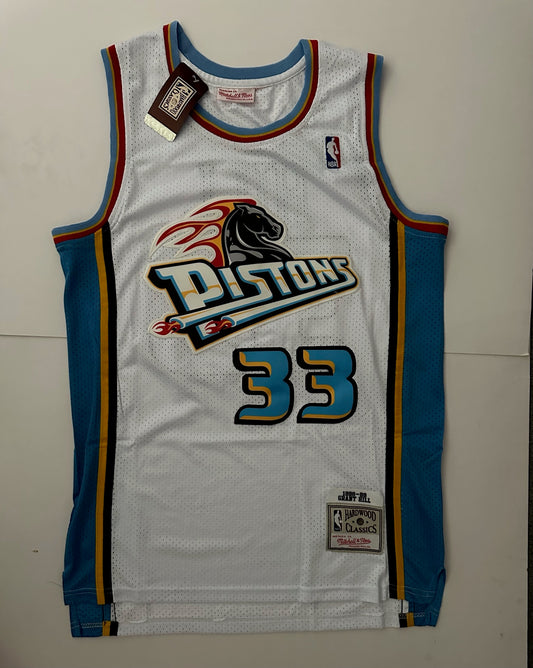 Detroit Pistons NBA Hardwood Classics Basketball Vest Large Hill 33 White