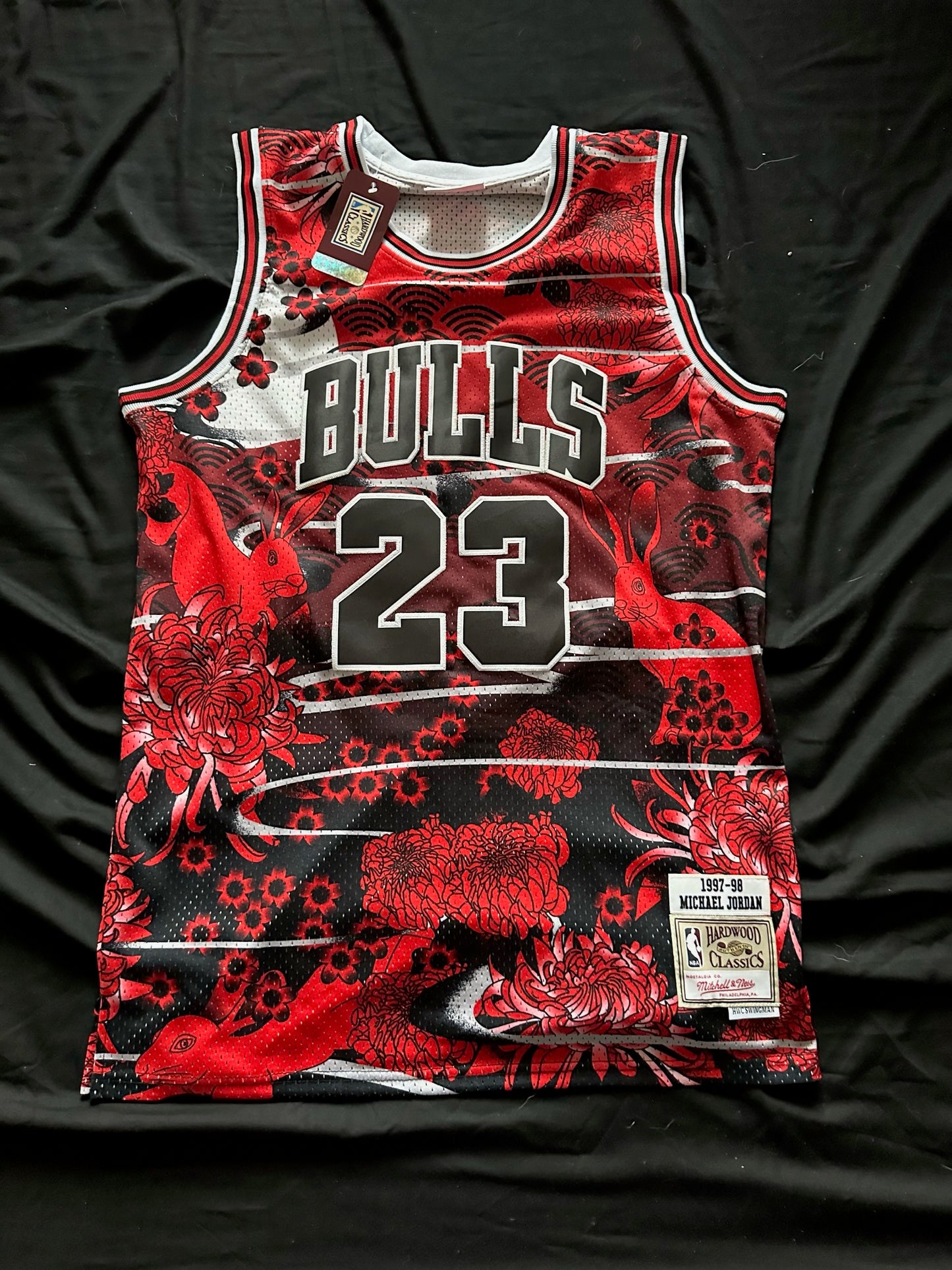 Retro Hardwood Classics Chicago Bulls Jordan Basketball Vest Large