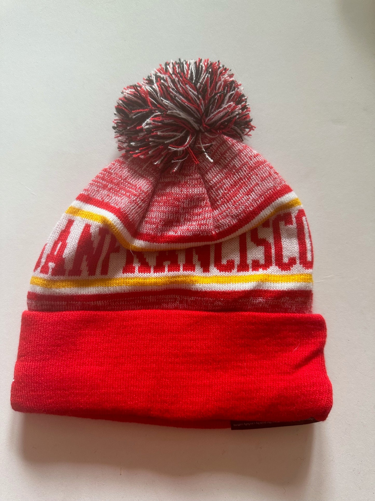 San Francisco 49ers NFL Bobble Beanie Multi Colour With Tags on