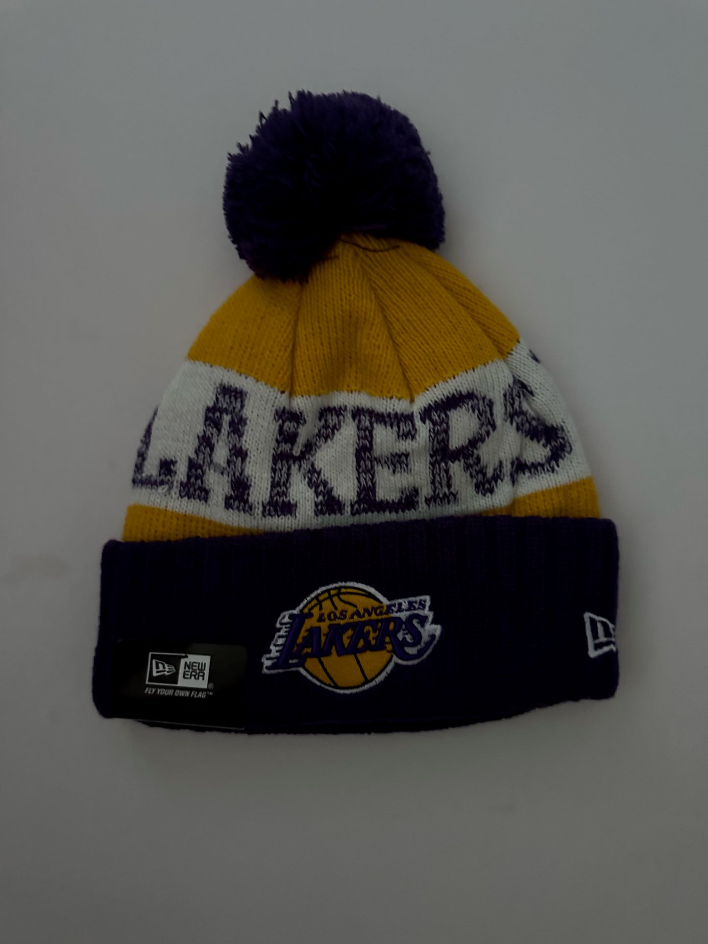 Los Angeles LA Lakers NBA Bobble Beanie Multi Colour With Tags on