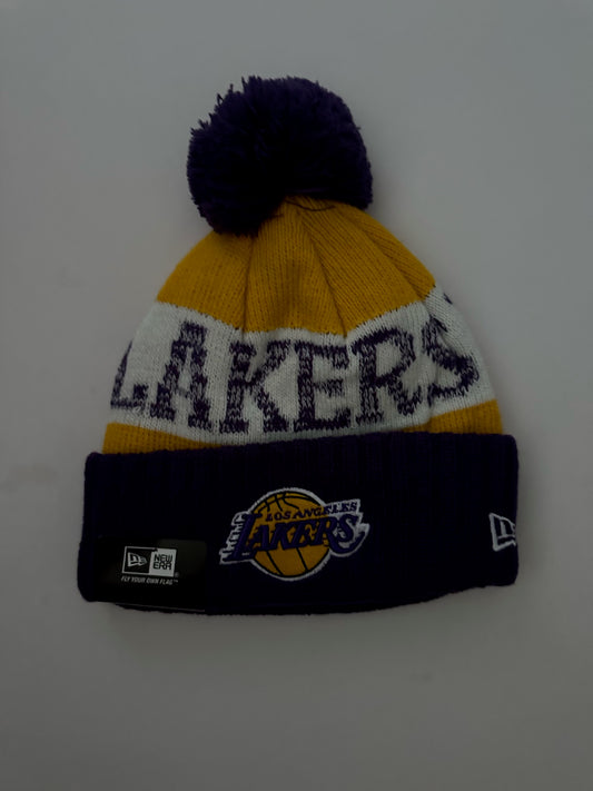 Los Angeles LA Lakers NBA Bobble Beanie Multi Colour With Tags on