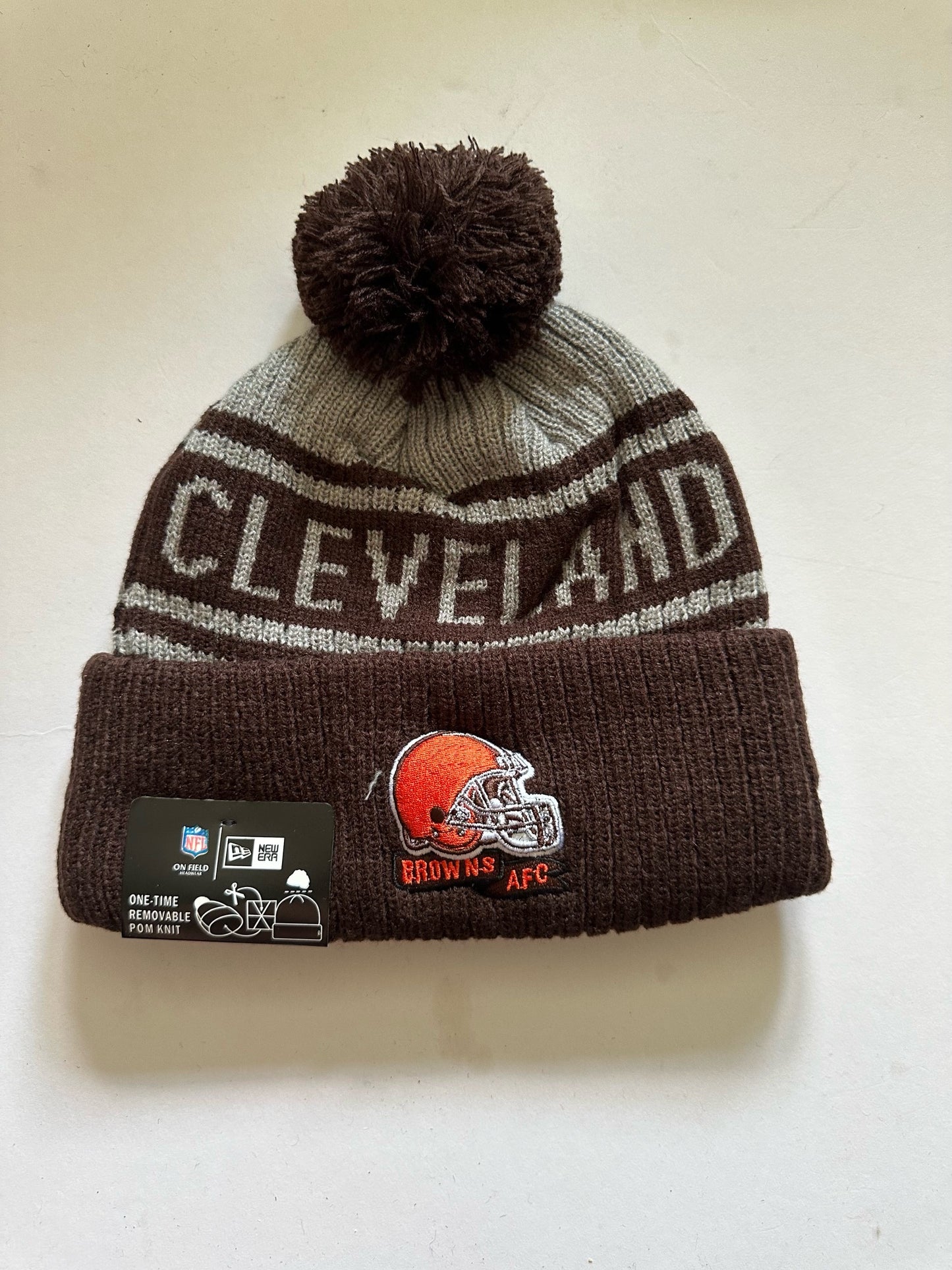 Cleveland Browns NFL Bobble Beanie Multi Colour With Tags on