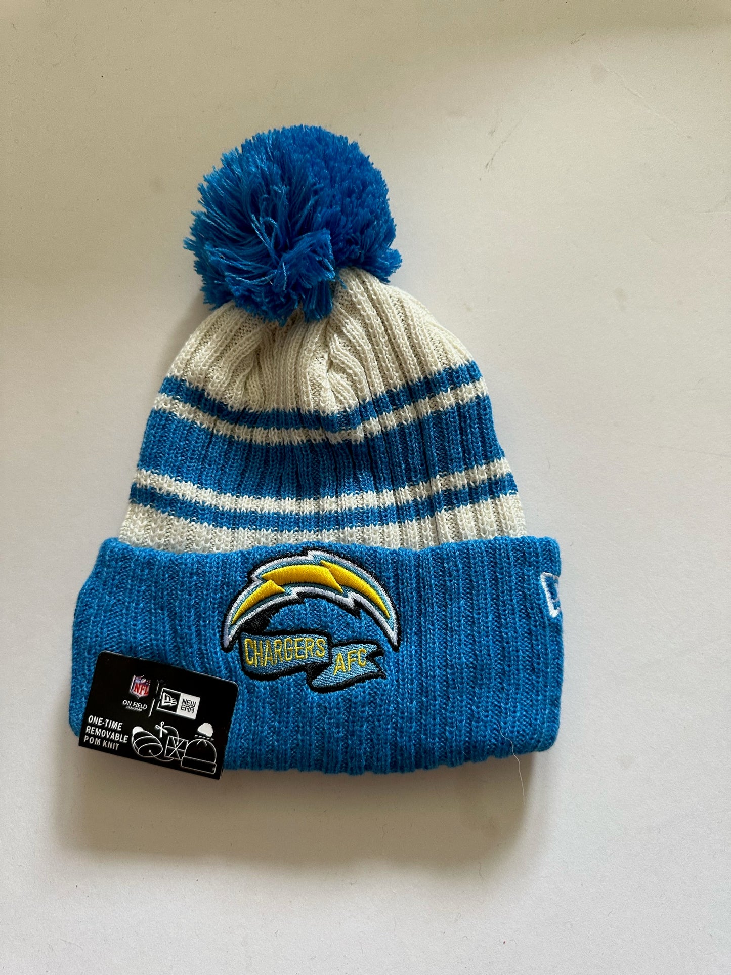 Los Angeles Chargers NFL Bobble Beanie Multi Colour With Tags on