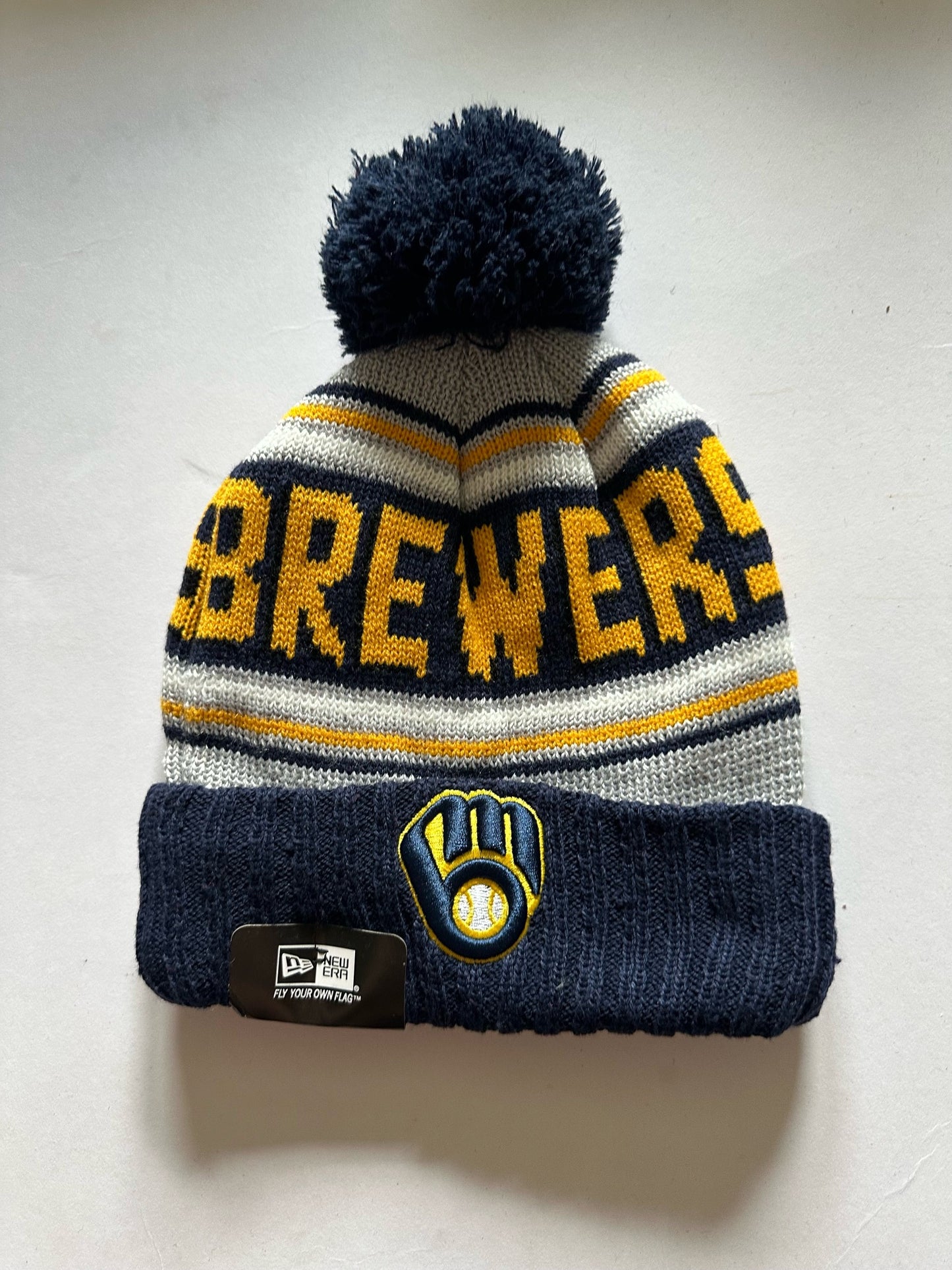 Milwaukee Brewers MLB Bobble Beanie Multi Colour With Tags on