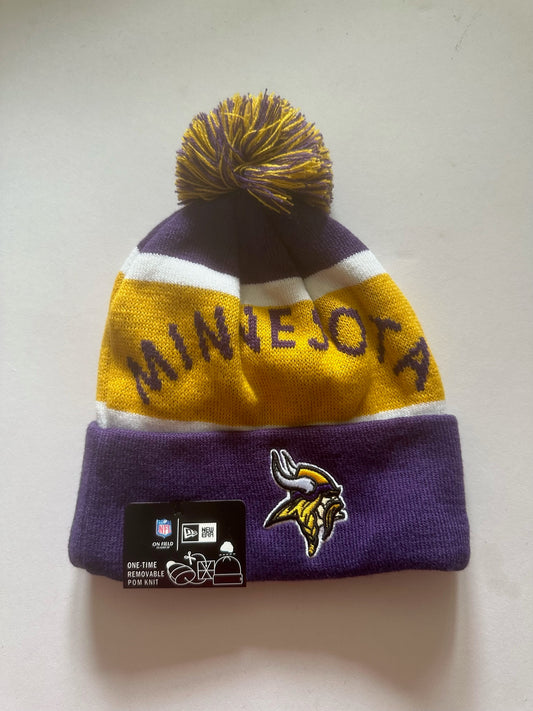 Minnesota Vikings NFL Bobble Beanie Multi Colour With Tags on