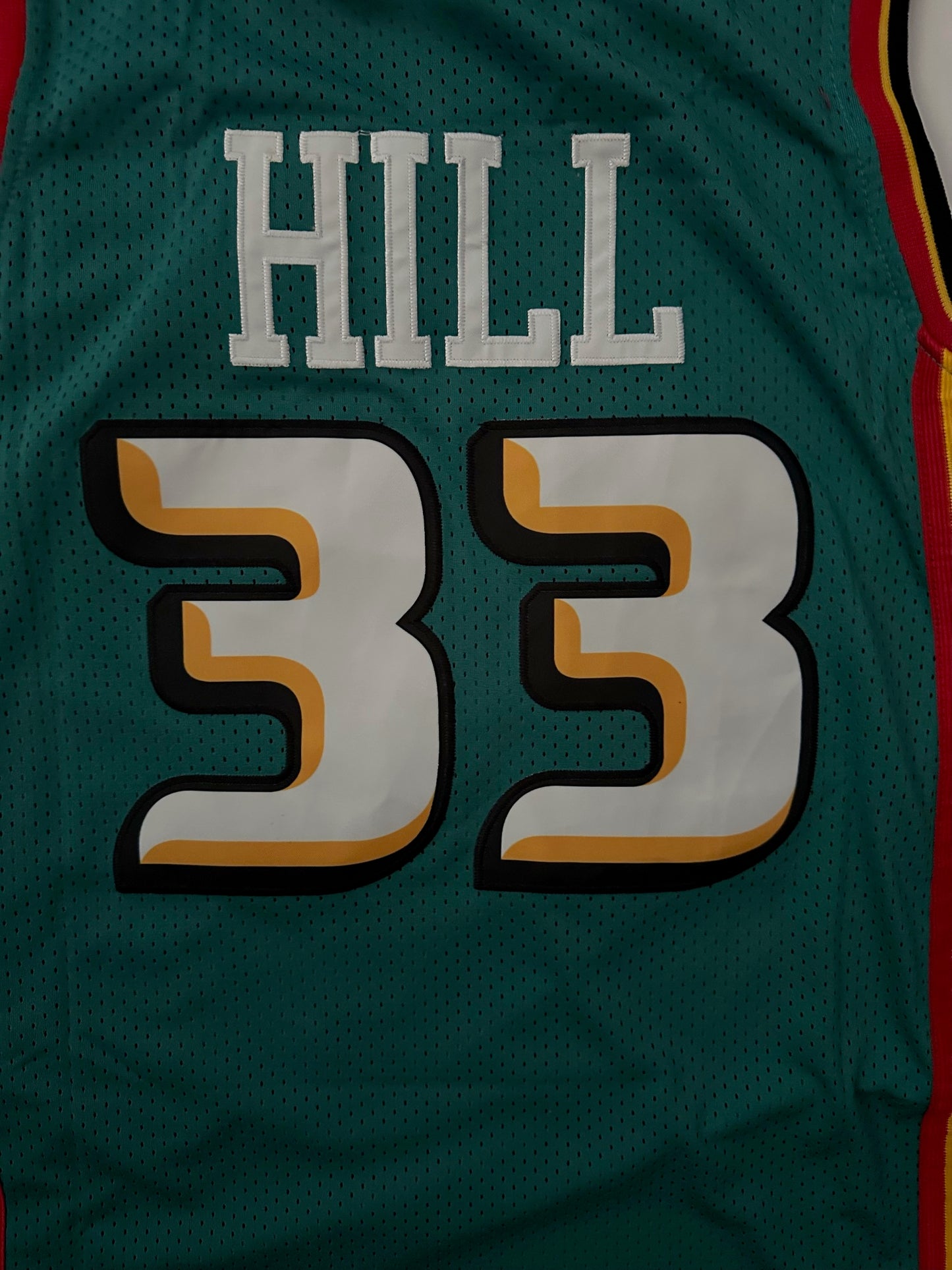 Detroit Pistons NBA Hardwood Classics Basketball Vest Large Hill 33 Green