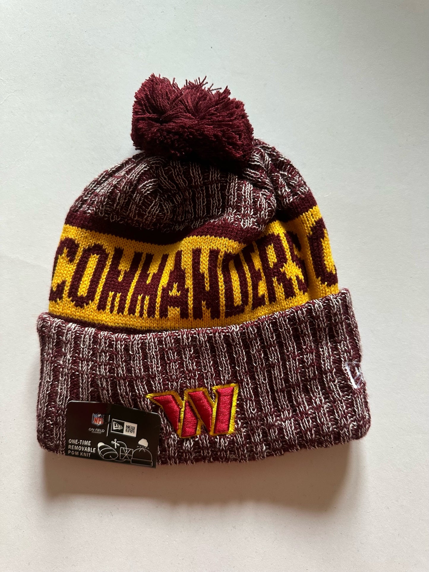 Washington Commanders NFL Bobble Beanie Multi Colour With Tags on