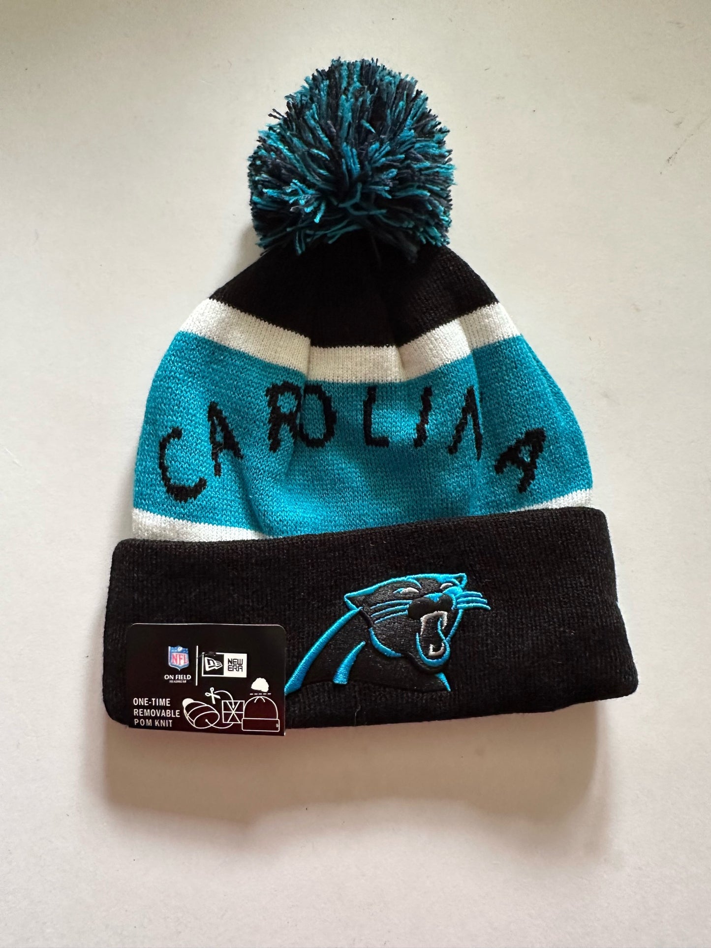 Carolina Panthers NFL Bobble Beanie Multi Colour With Tags on