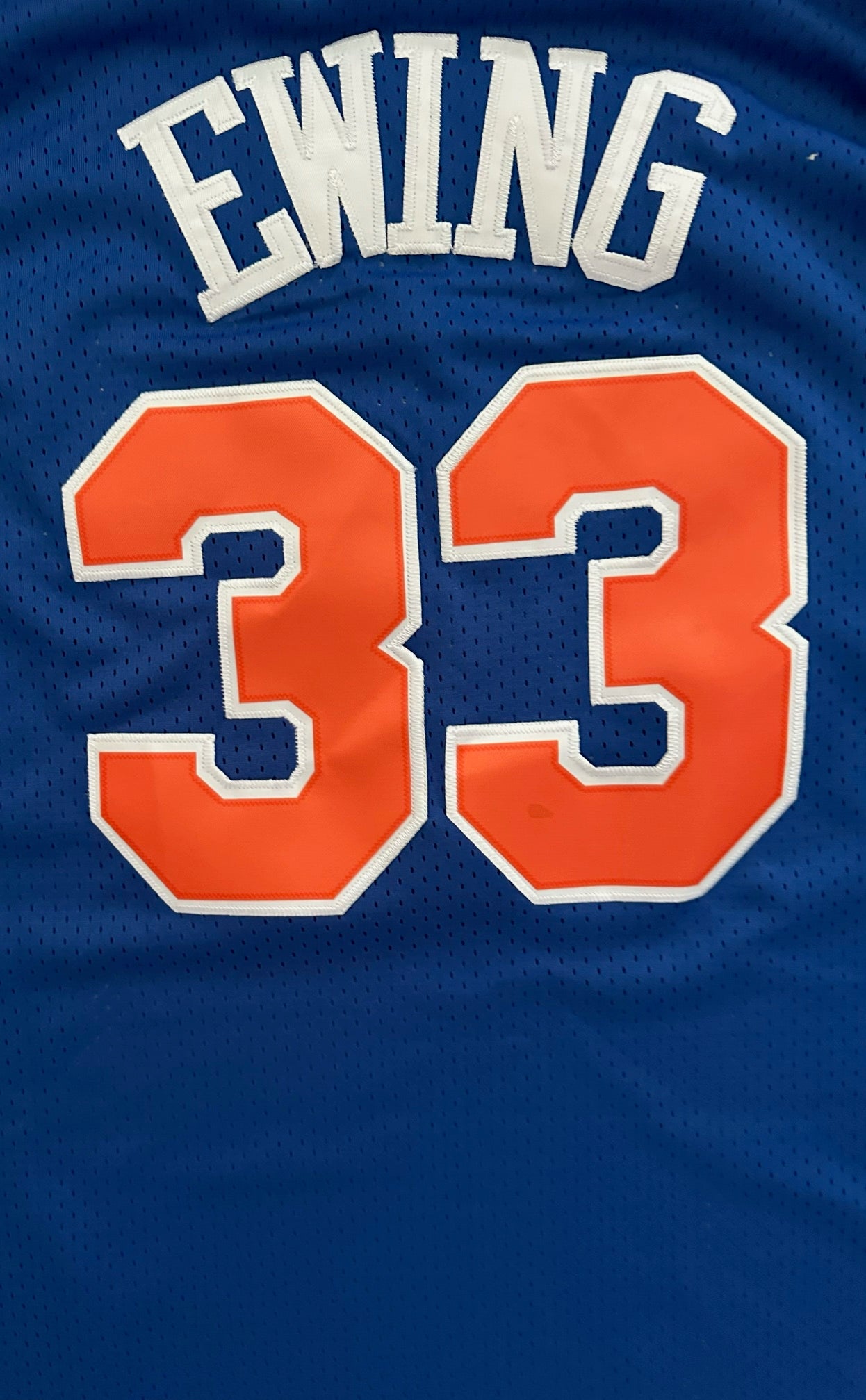 New York Knicks NBA Hardwood Classics Ewing Basketball Vest Large 33 Blue