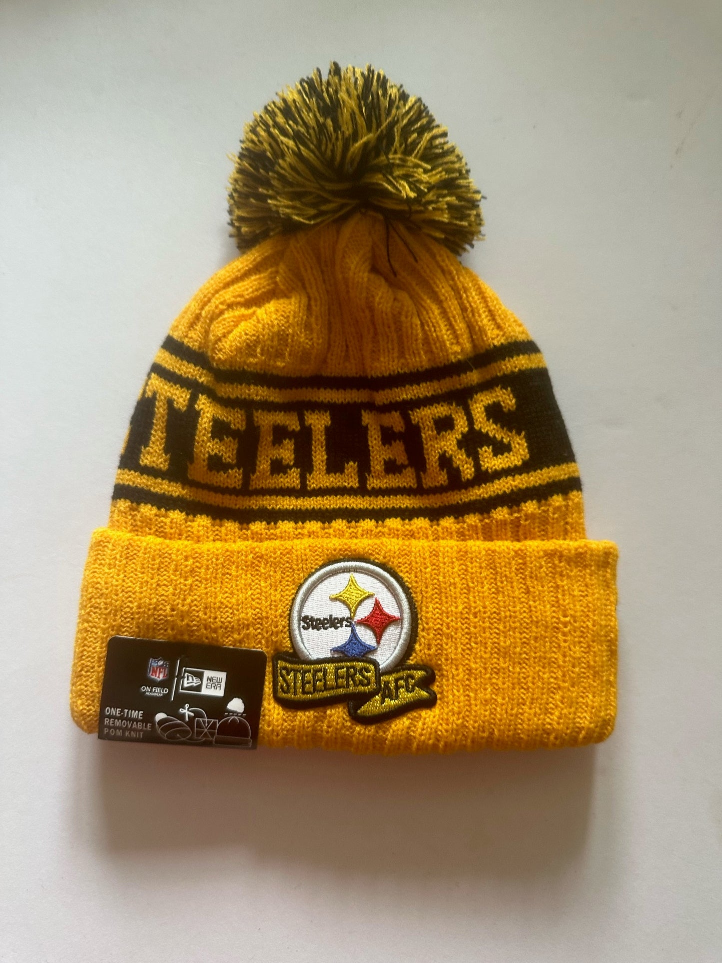 Pittsburgh Steelers NFL Bobble Beanie Multi Colour With Tags on