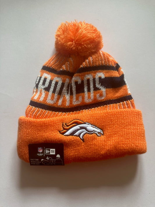 Denver Broncos NFL Bobble Beanie Multi Colour With Tags on