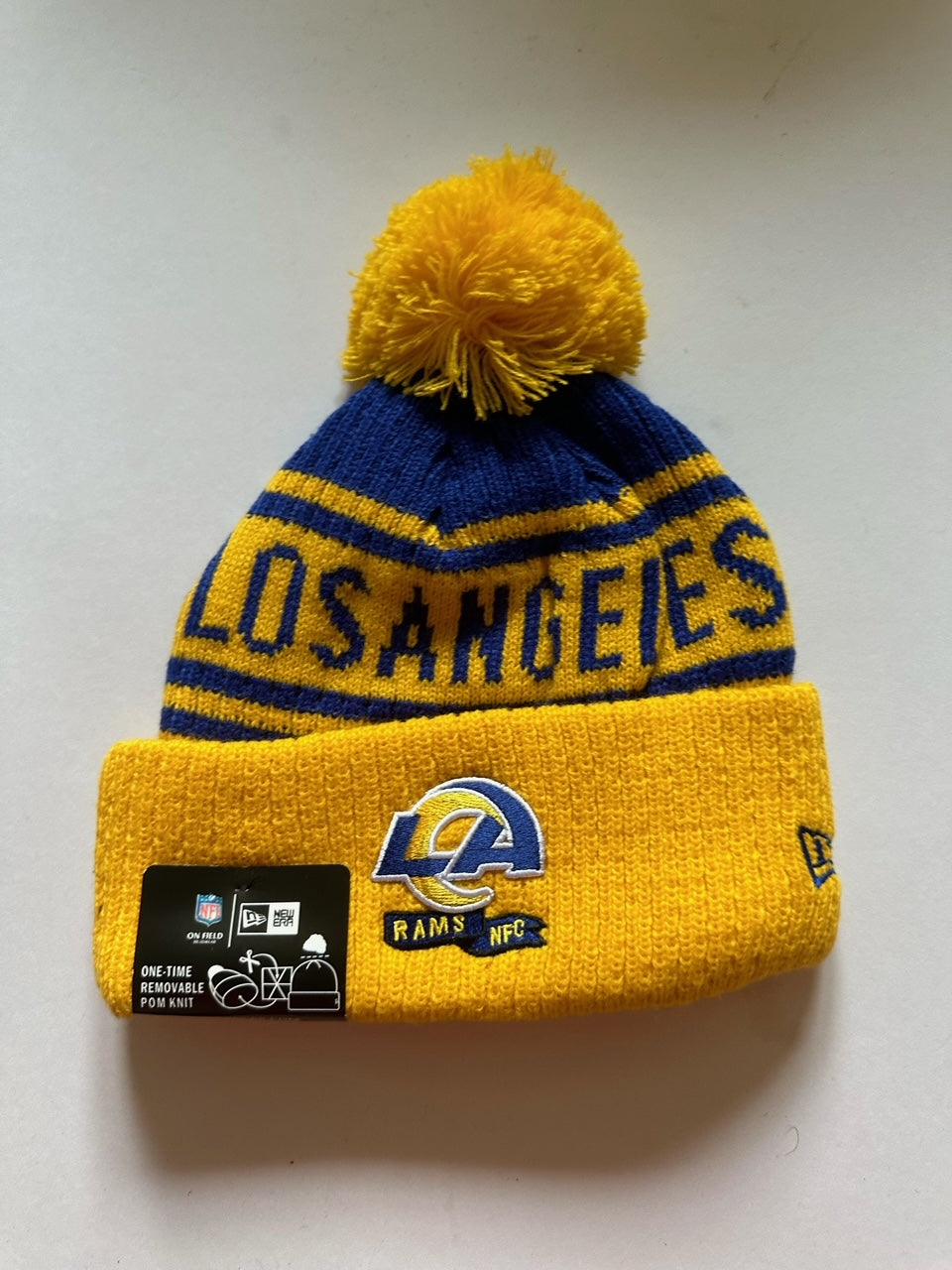 Los Angeles LA Rams NFL Bobble Beanie Multi Colour With Tags on