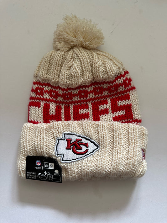 Kansas City Chiefs NFL Bobble Beanie Multi Colour With Tags on