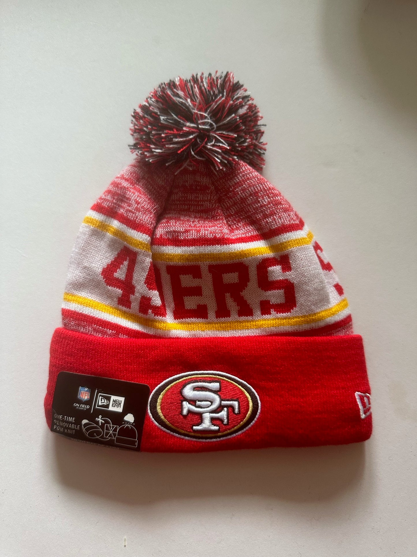 San Francisco 49ers NFL Bobble Beanie Multi Colour With Tags on