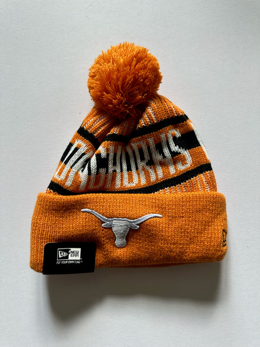 Texas Hook em Horns Longhorns NCAA Bobble Beanie Multi Colour Tags on