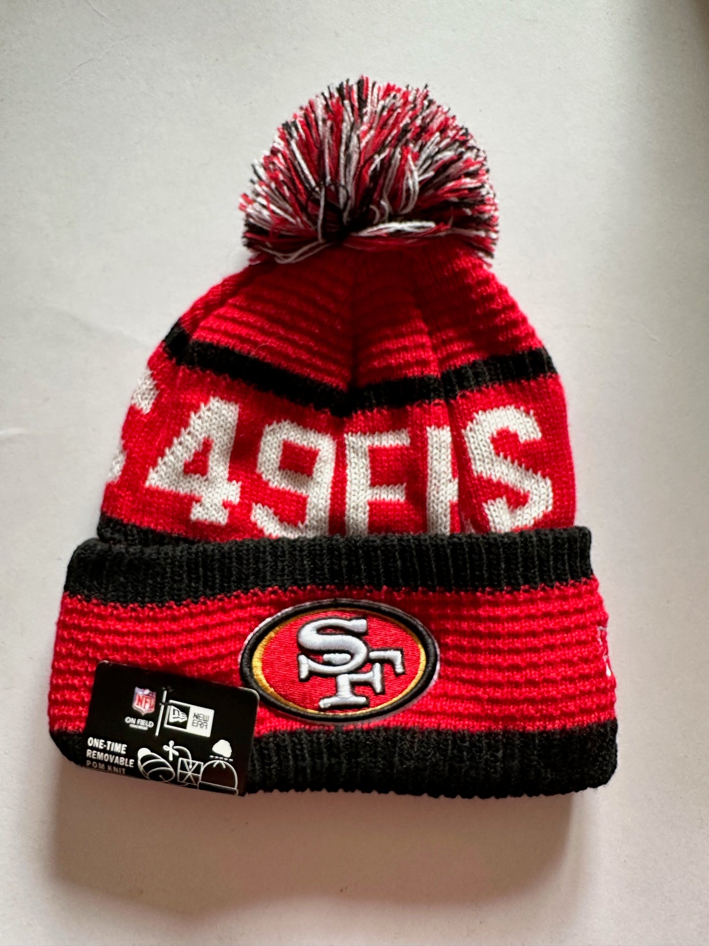 San Francisco 49ers NFL Bobble Beanie Multi Colour With Tags on