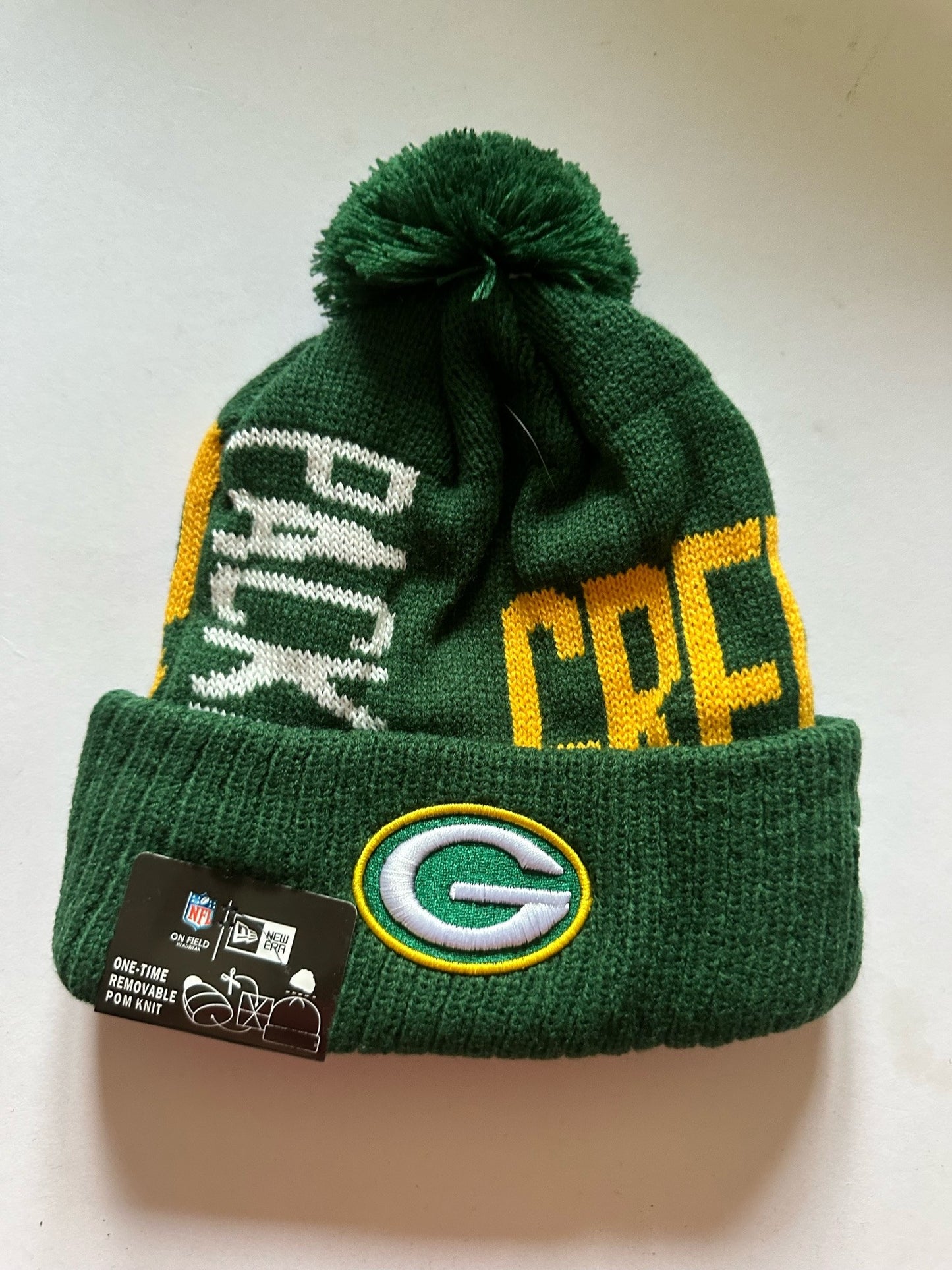 Green Bay Packers NFL Bobble Beanie Multi Colour With Tags on