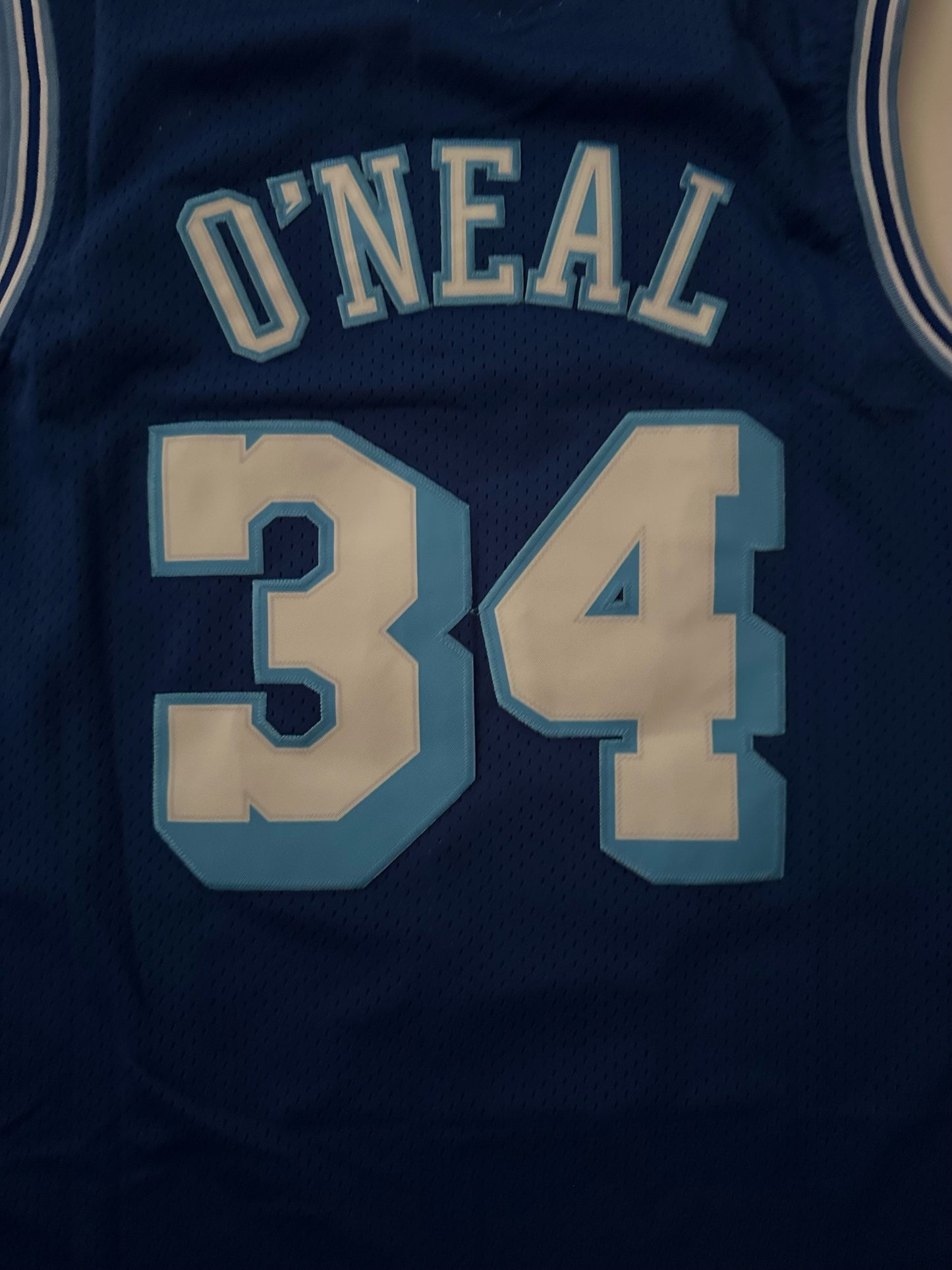 Los Angeles LA Lakers NBA Hardwood Classics Basketball Vest Large O'Neal 34 Blue