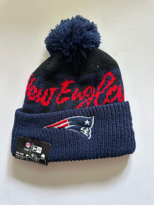 New England Patriots NFL Bobble Beanie Multi Colour With Tags on