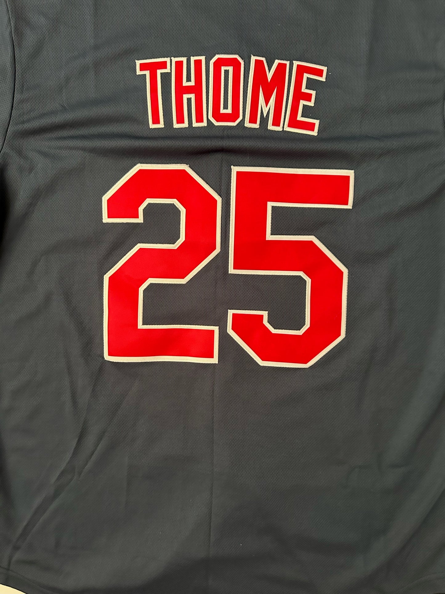 Cleveland Guardians MLB Baseball Shirt Large Thome 25 Blue