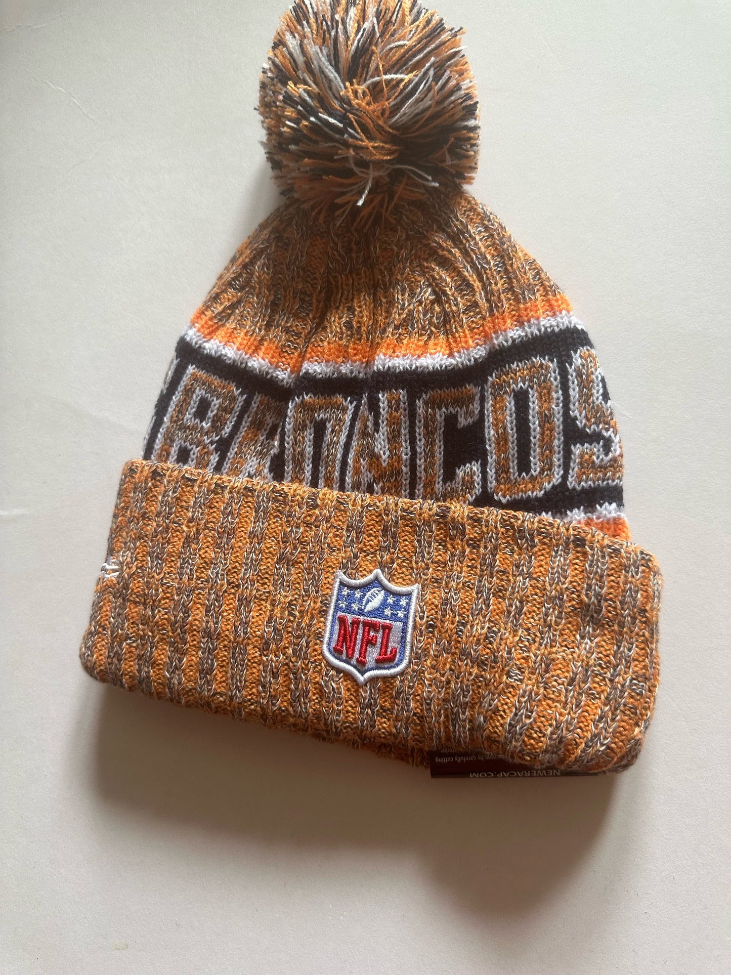 Denver Broncos NFL Bobble Beanie Multi Colour With Tags on