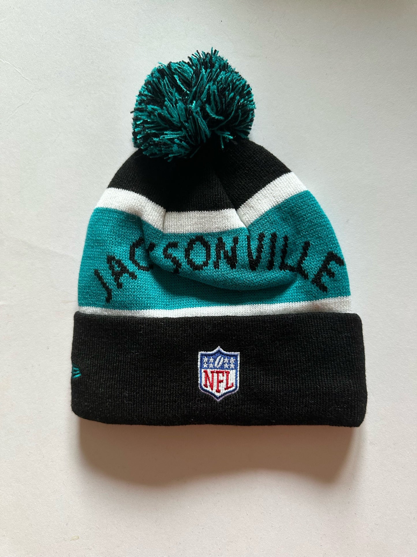 Jacksonville Jaguars NFL Bobble Beanie Multi Colour With Tags on
