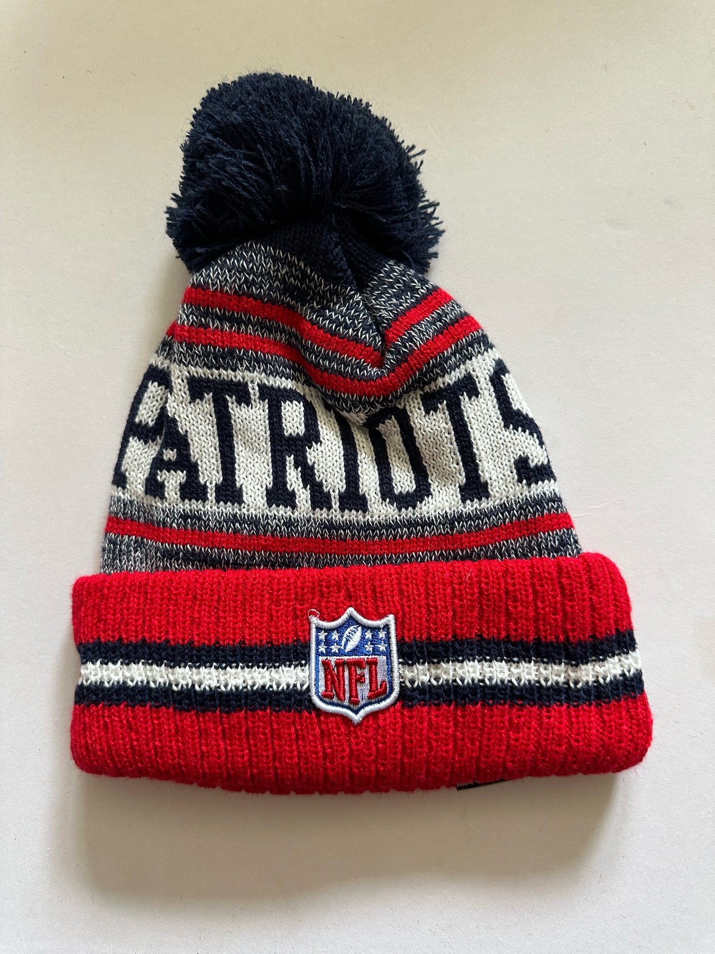 New England Patriots NFL Bobble Beanie Multi Colour With Tags on