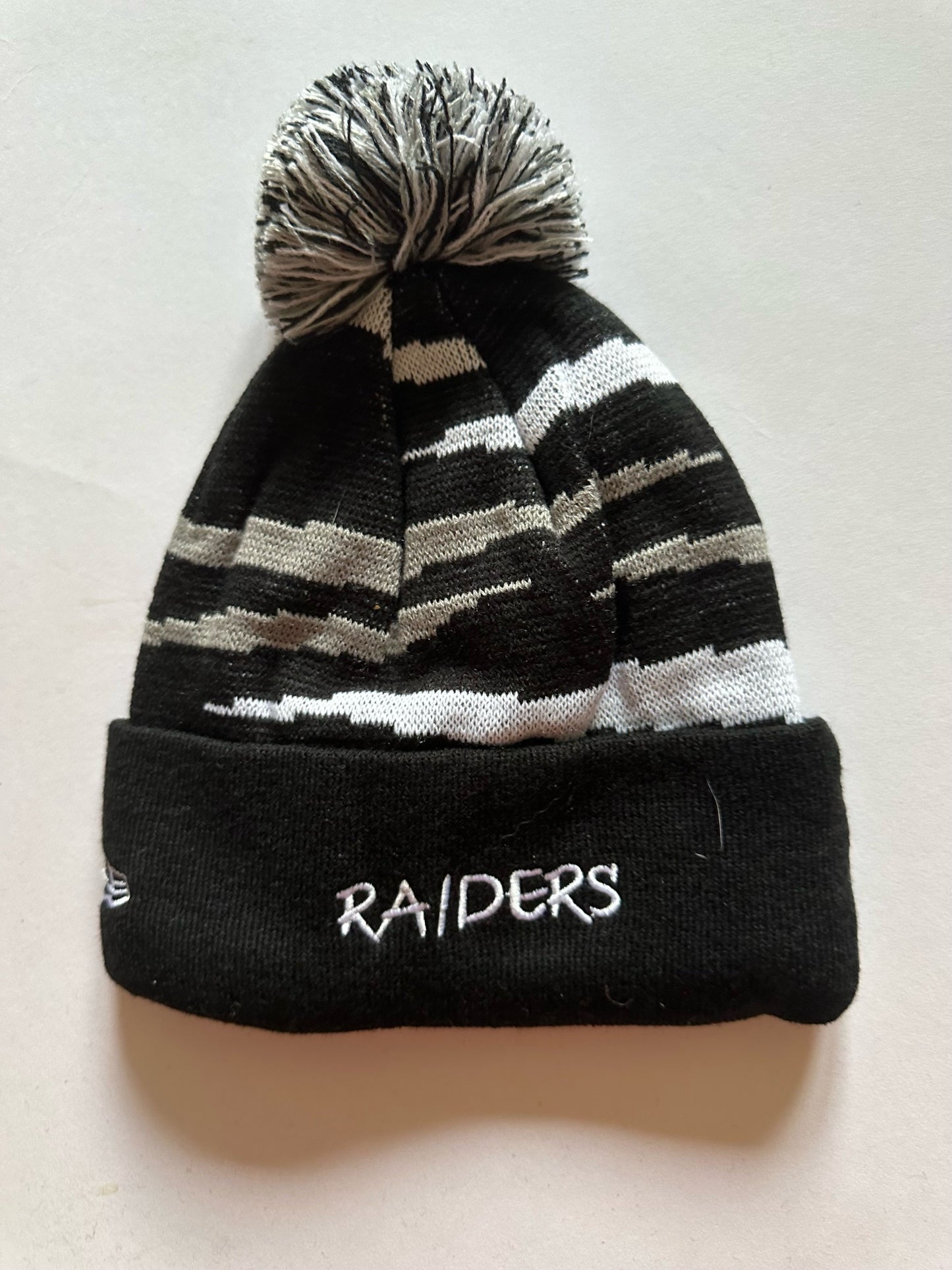 Las Vegas Raiders NFL Bobble Beanie Multi Colour With Tags on