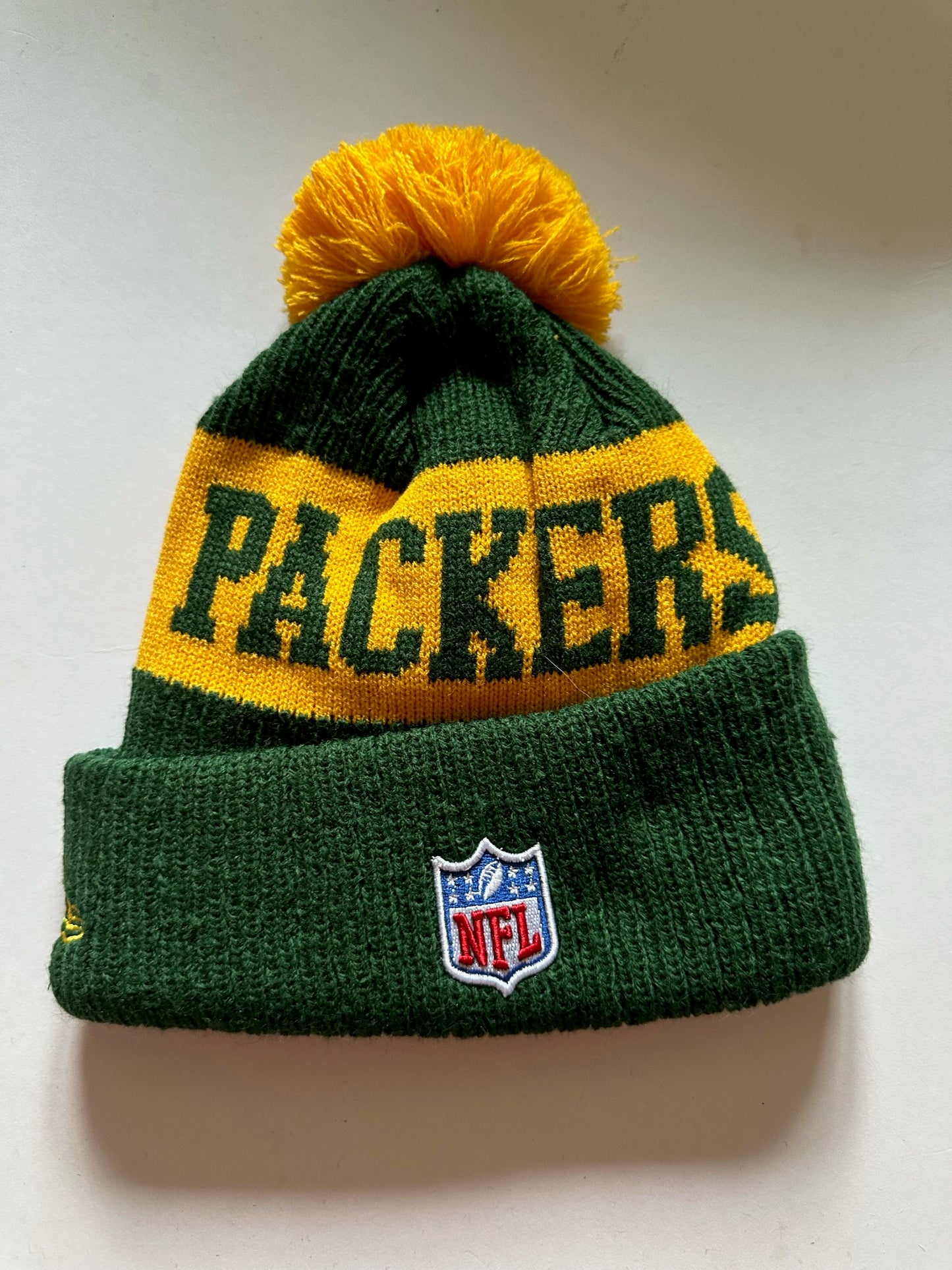 Green Bay Packers NFL Bobble Beanie Multi Colour With Tags on