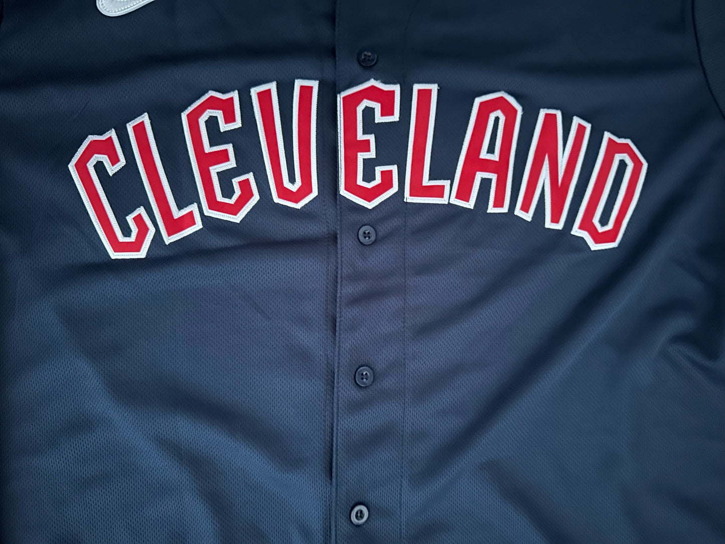 Cleveland Guardians MLB Baseball Shirt Large Ramirez 11 Blue