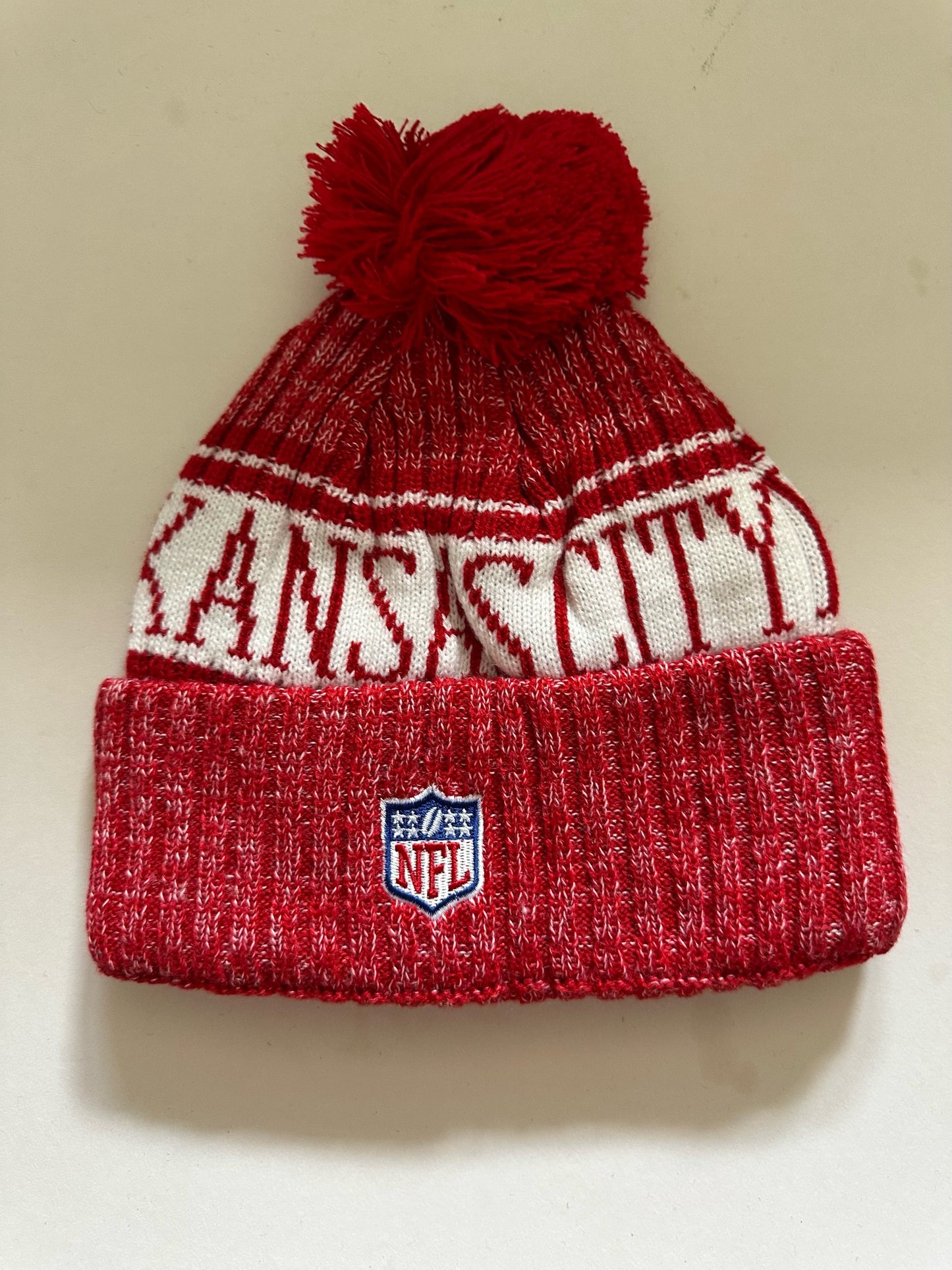 Kansas City Chiefs NFL Bobble Beanie Multi Colour With Tags on