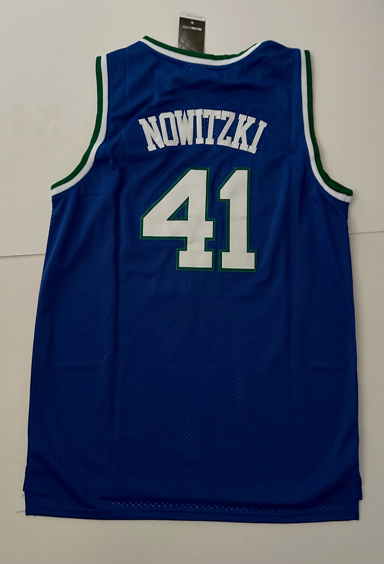 Dallas Mavericks NBA Hardwood Classics Nowitzki Basketball Vest Large 41 Blue
