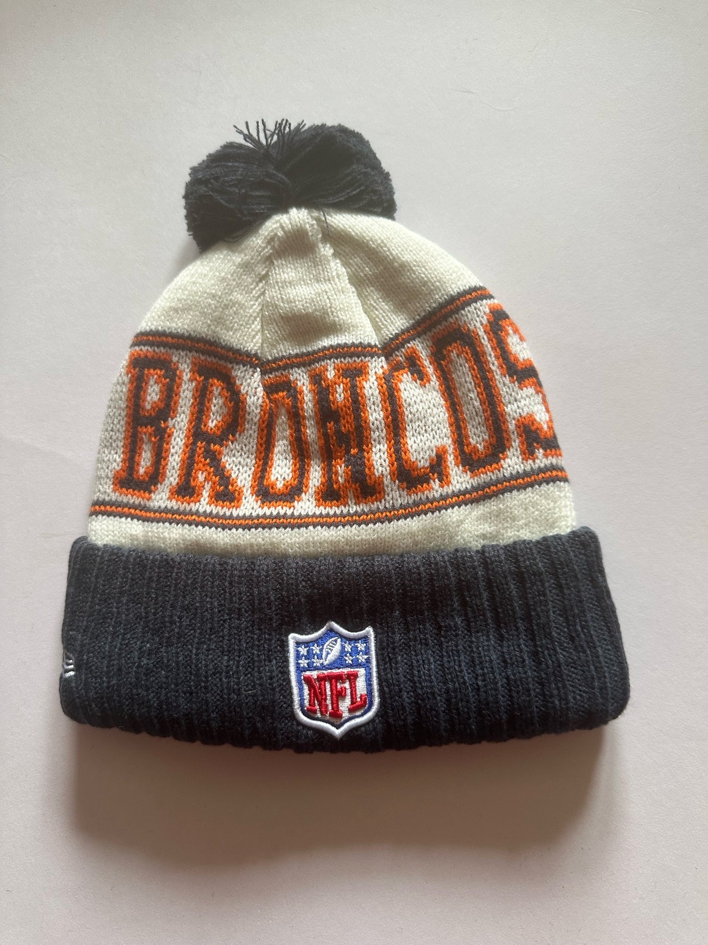 Denver Broncos NFL Bobble Beanie Multi Colour With Tags on