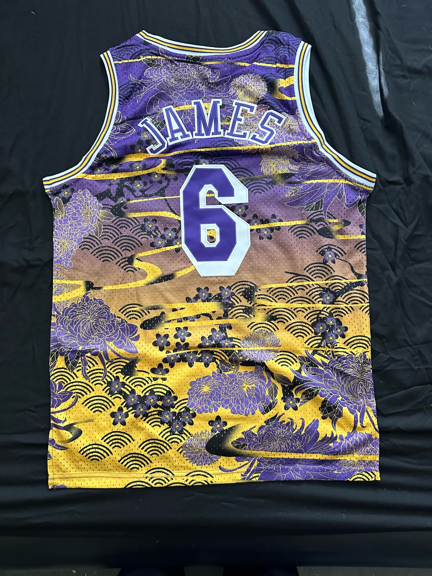 Retro Hardwood Classics Los Angeles Lakers James Basketball Vest Large