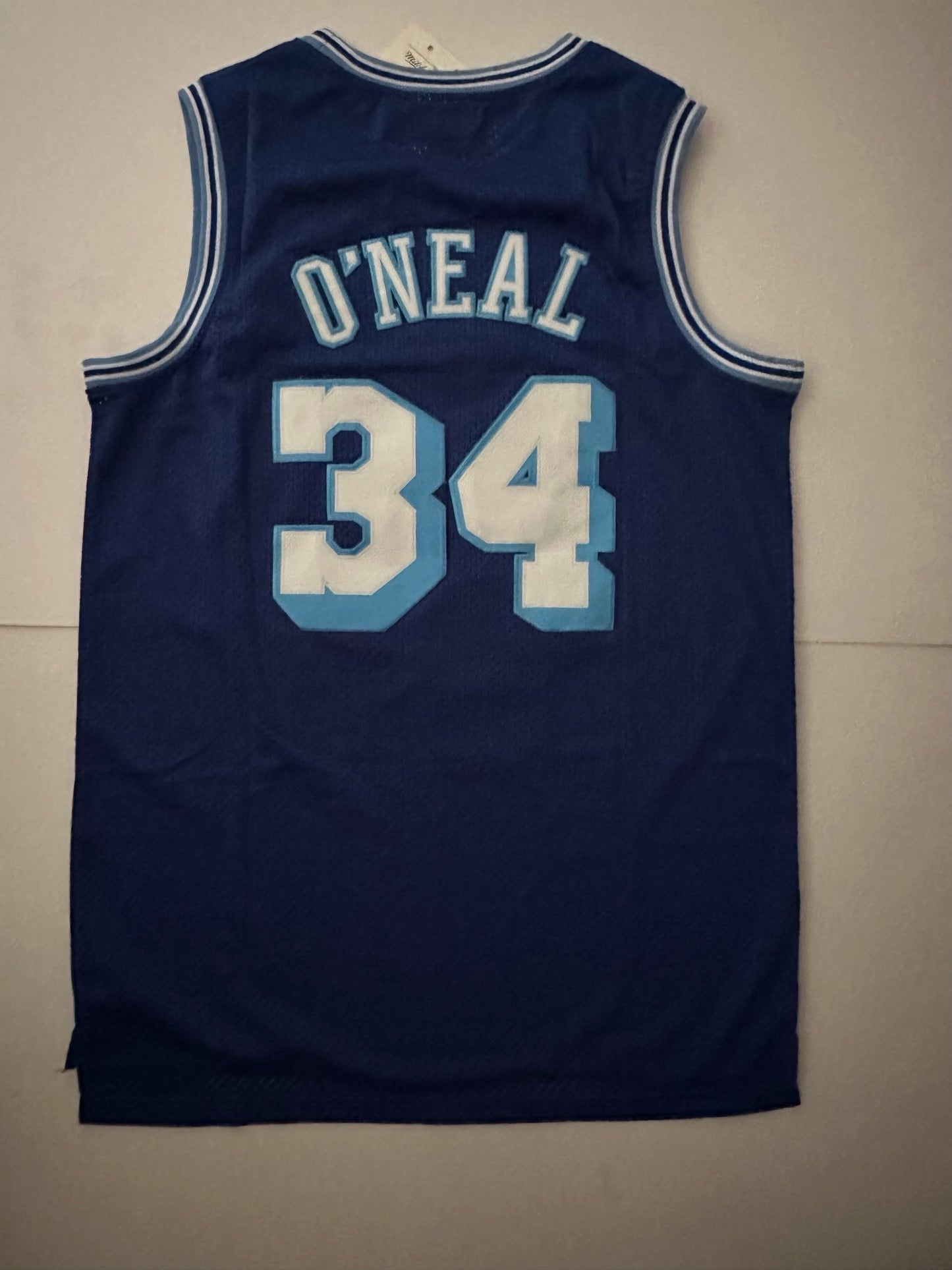 Los Angeles LA Lakers NBA Hardwood Classics Basketball Vest Large O'Neal 34 Blue