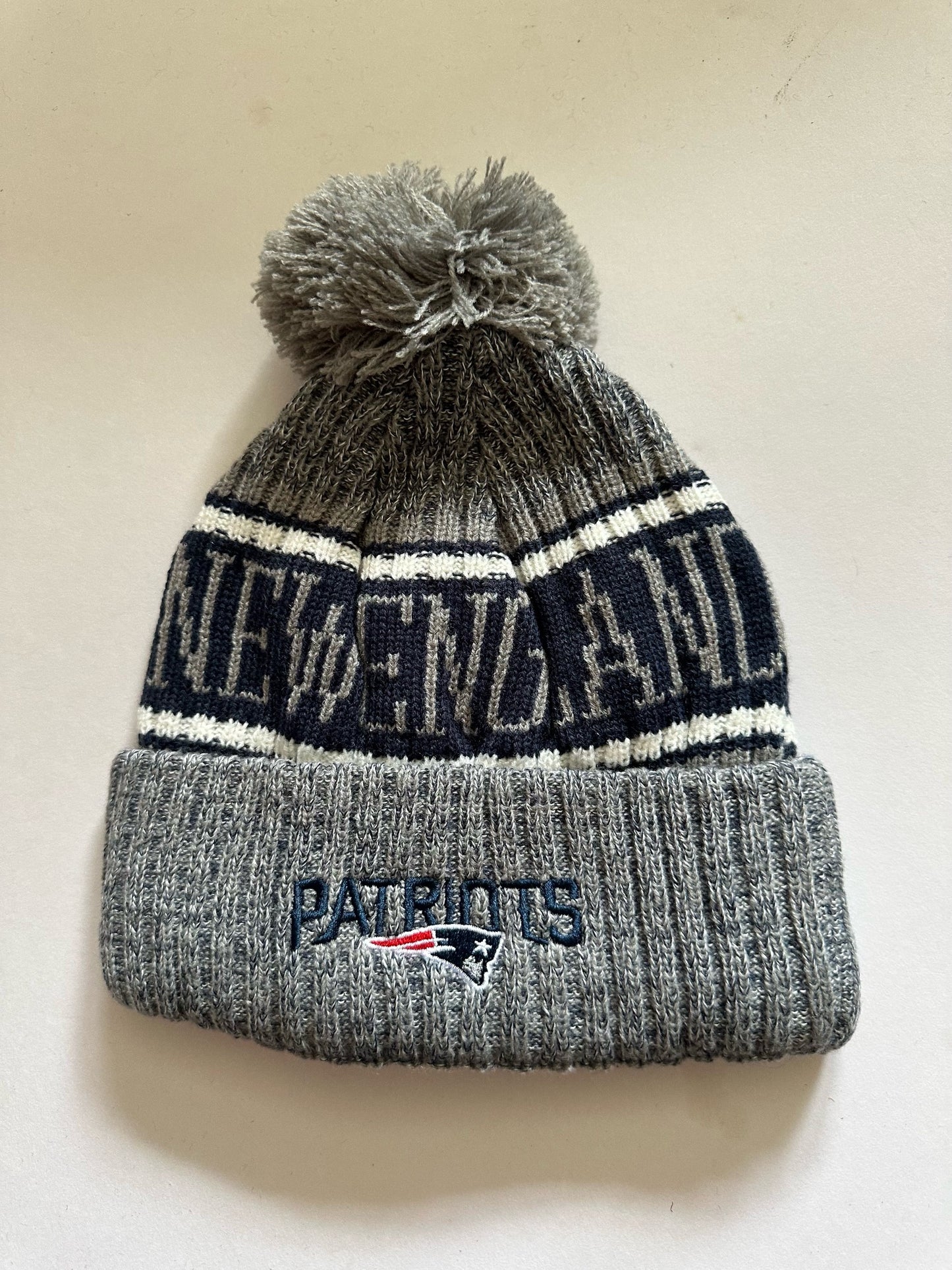 New England Patriots NFL Bobble Beanie Multi Colour With Tags on