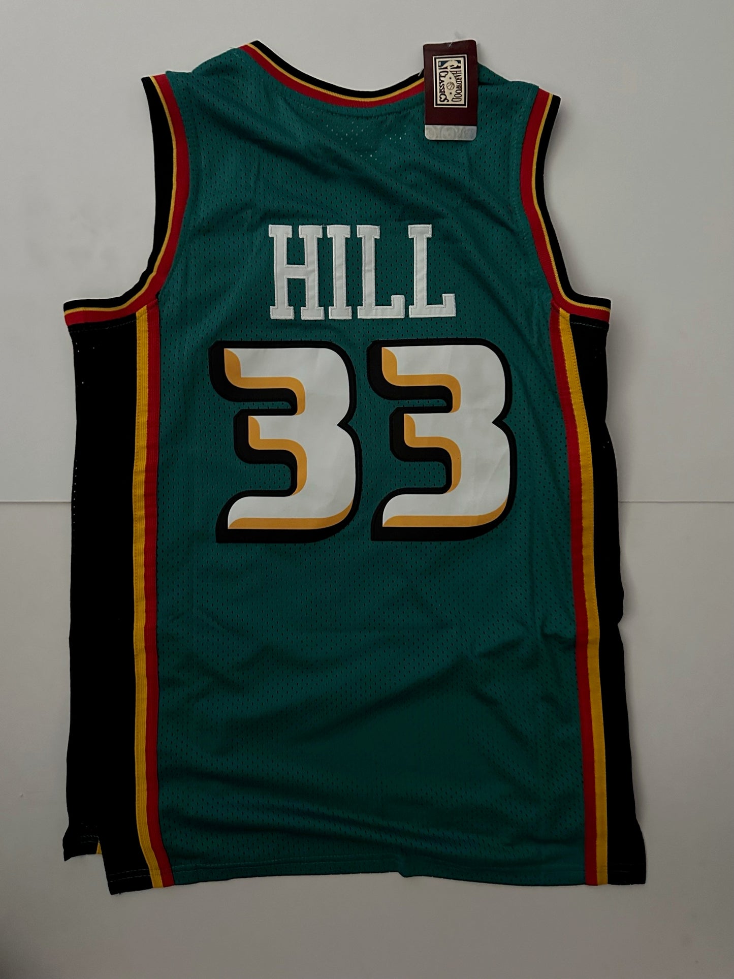 Detroit Pistons NBA Hardwood Classics Basketball Vest Large Hill 33 Green