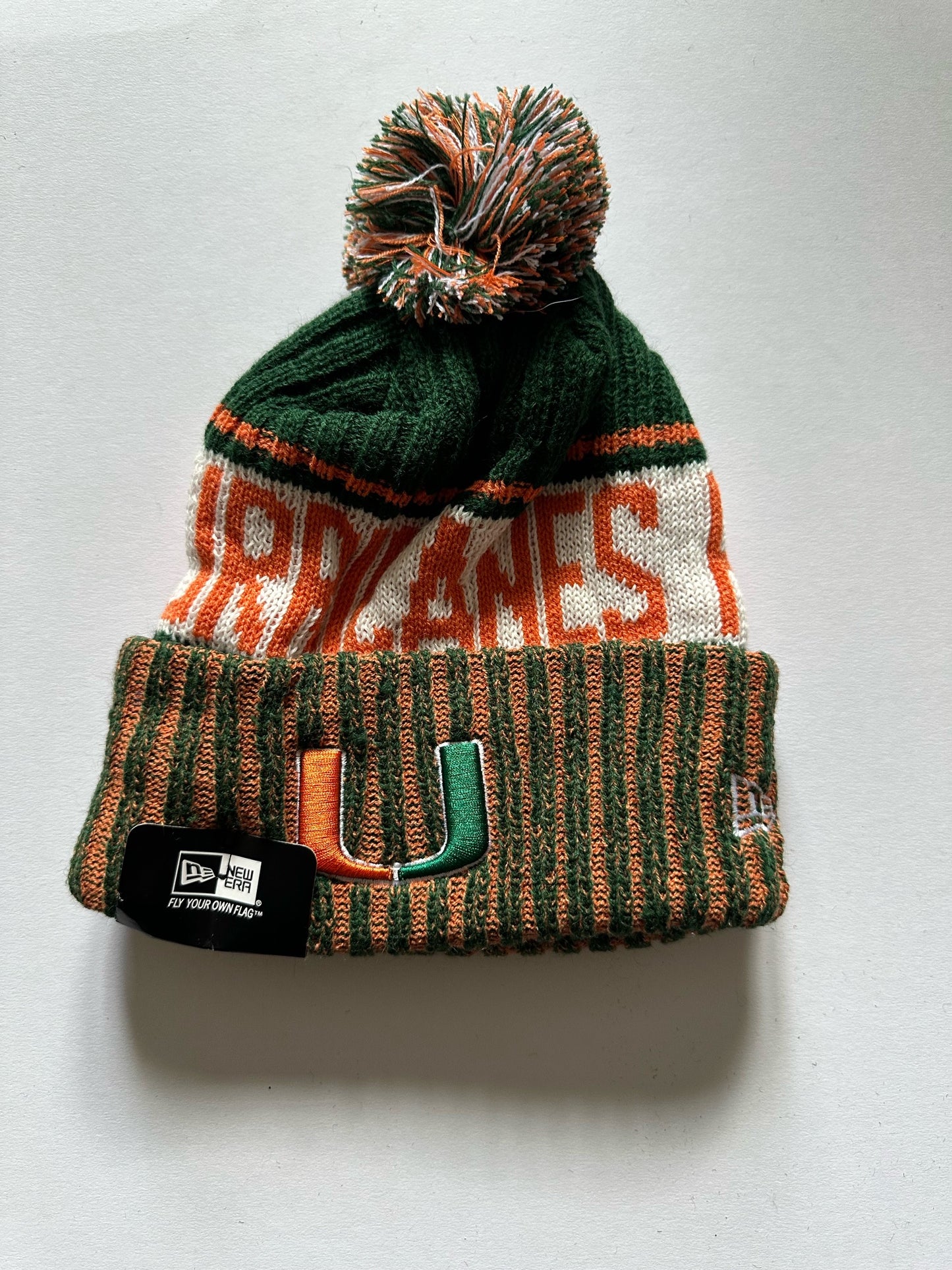 Miami The U Hurricanes NCAA Bobble Beanie Multi Colour Tags on