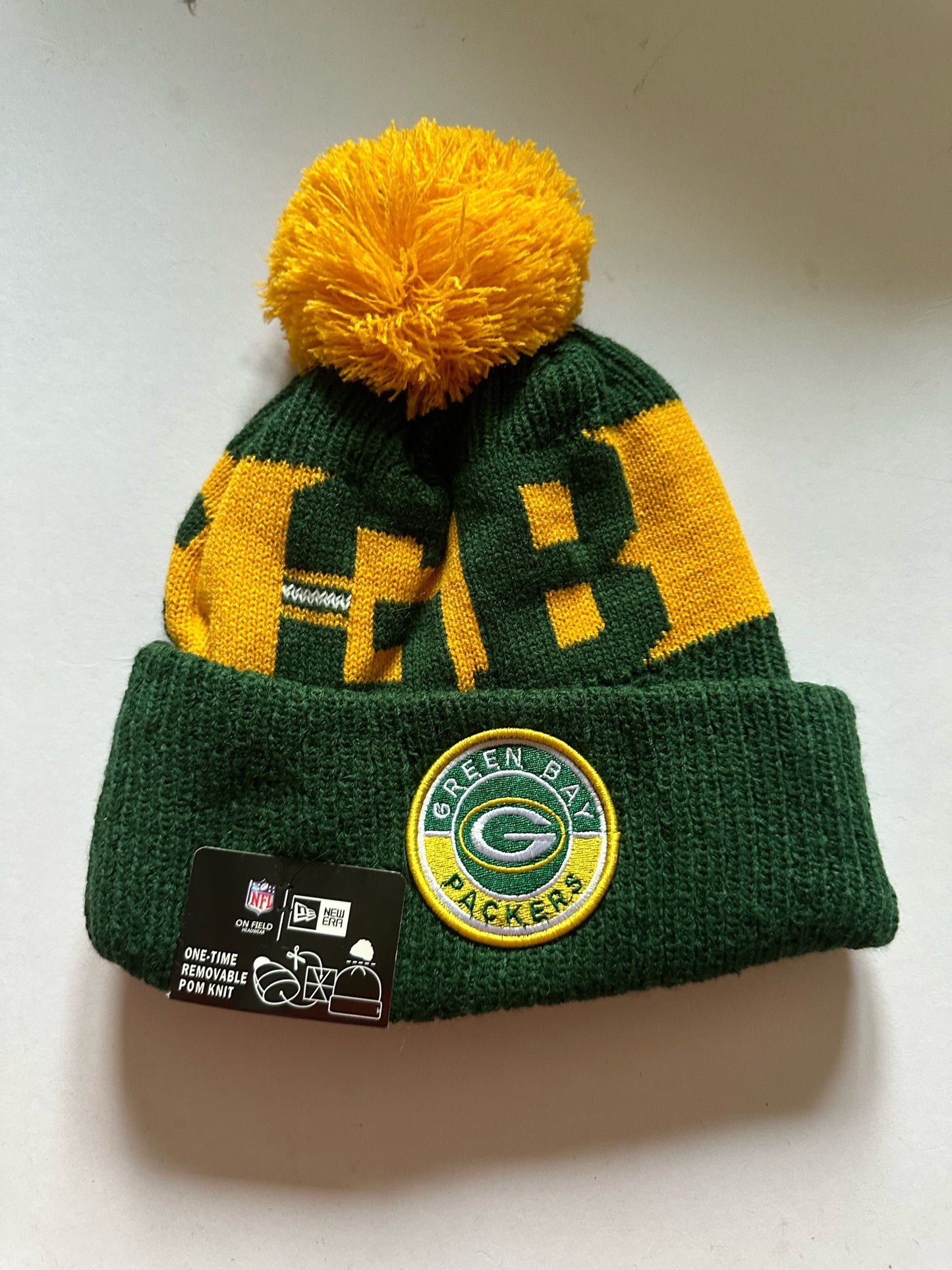 Green Bay Packers NFL Bobble Beanie Multi Colour With Tags on