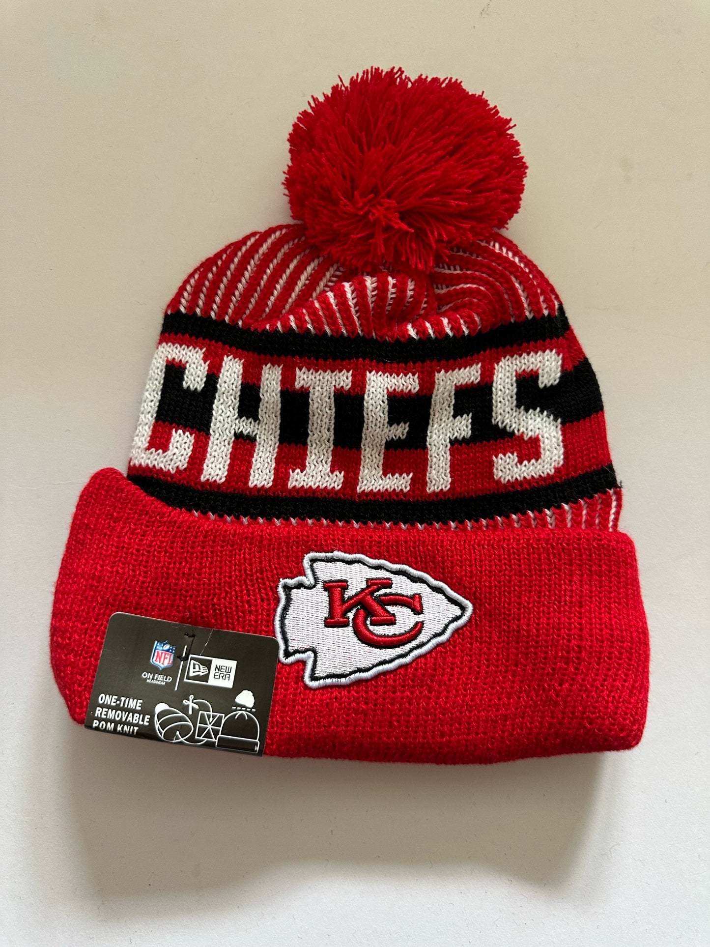 Kansas City Chiefs NFL Bobble Beanie Multi Colour With Tags on