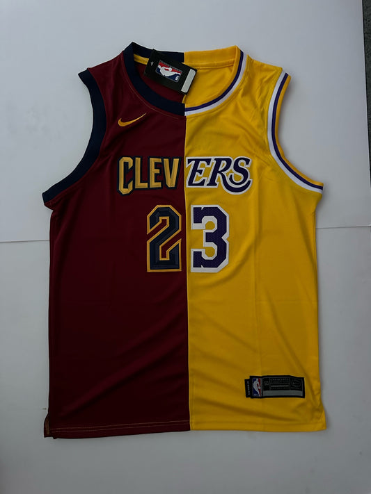 1/2 & 1/2 Cavaliers Lakers NBA James Basketball Vest Large 23 Red & Yellow